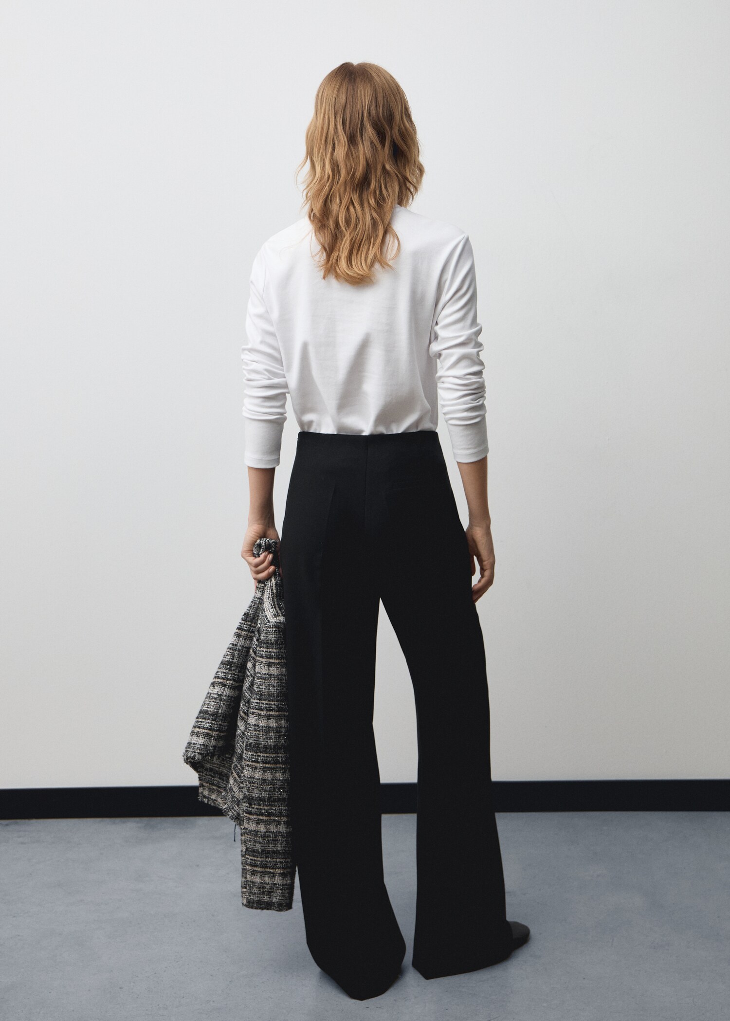 Wideleg trousers with metallic details - Reverse of the article