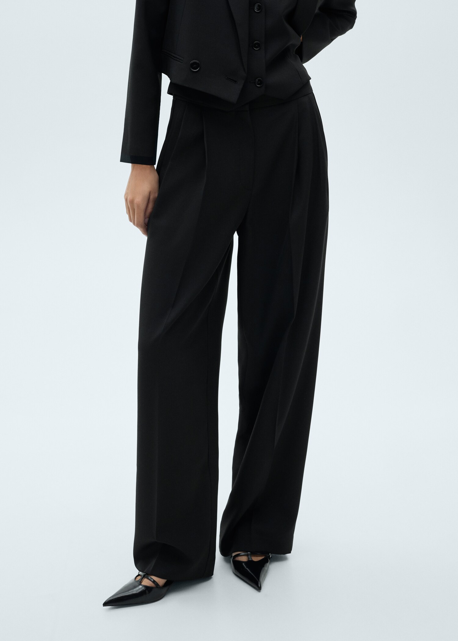 Straight-fit suit trousers - Medium plane
