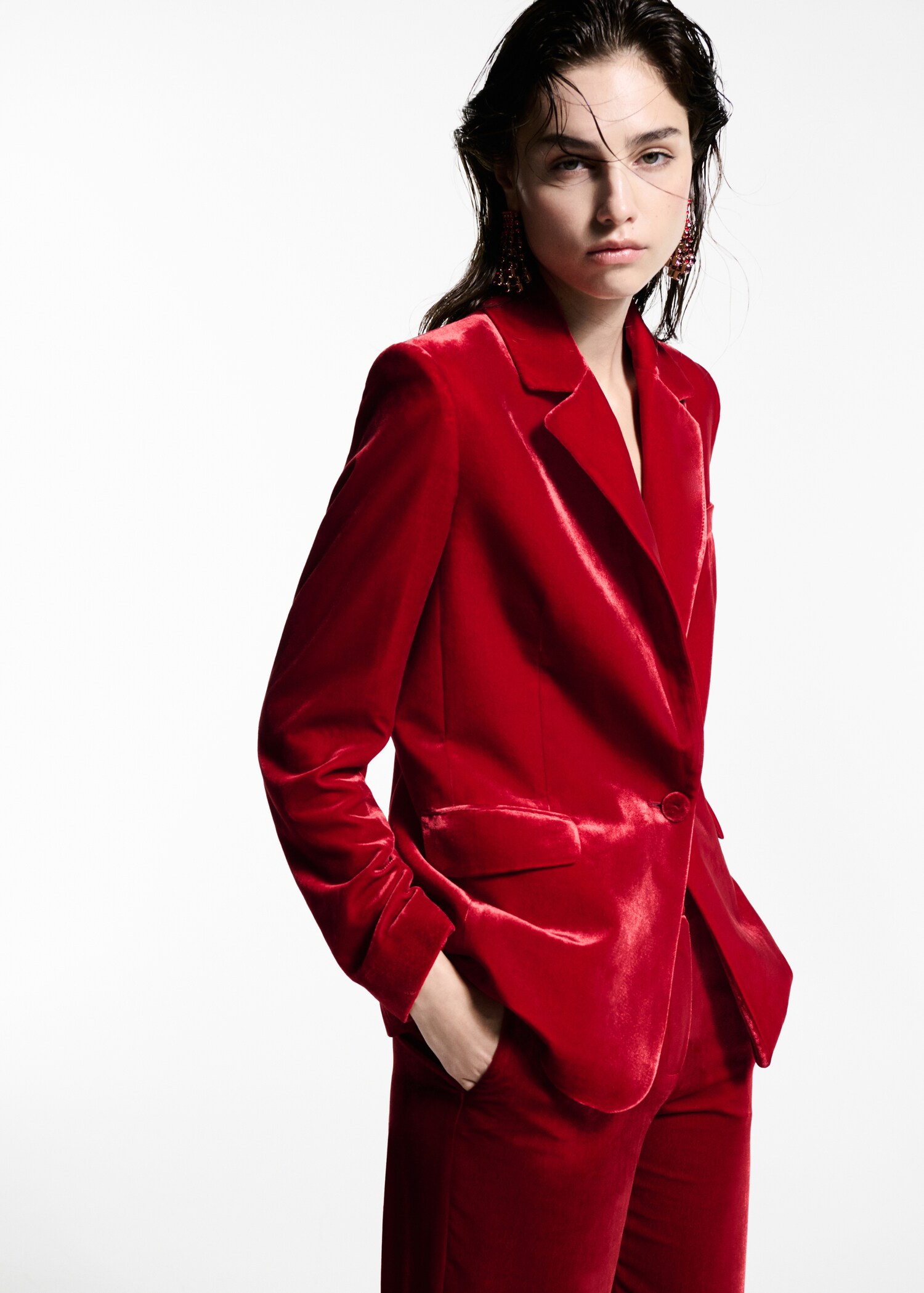 Blazer costume velours - Plan moyen