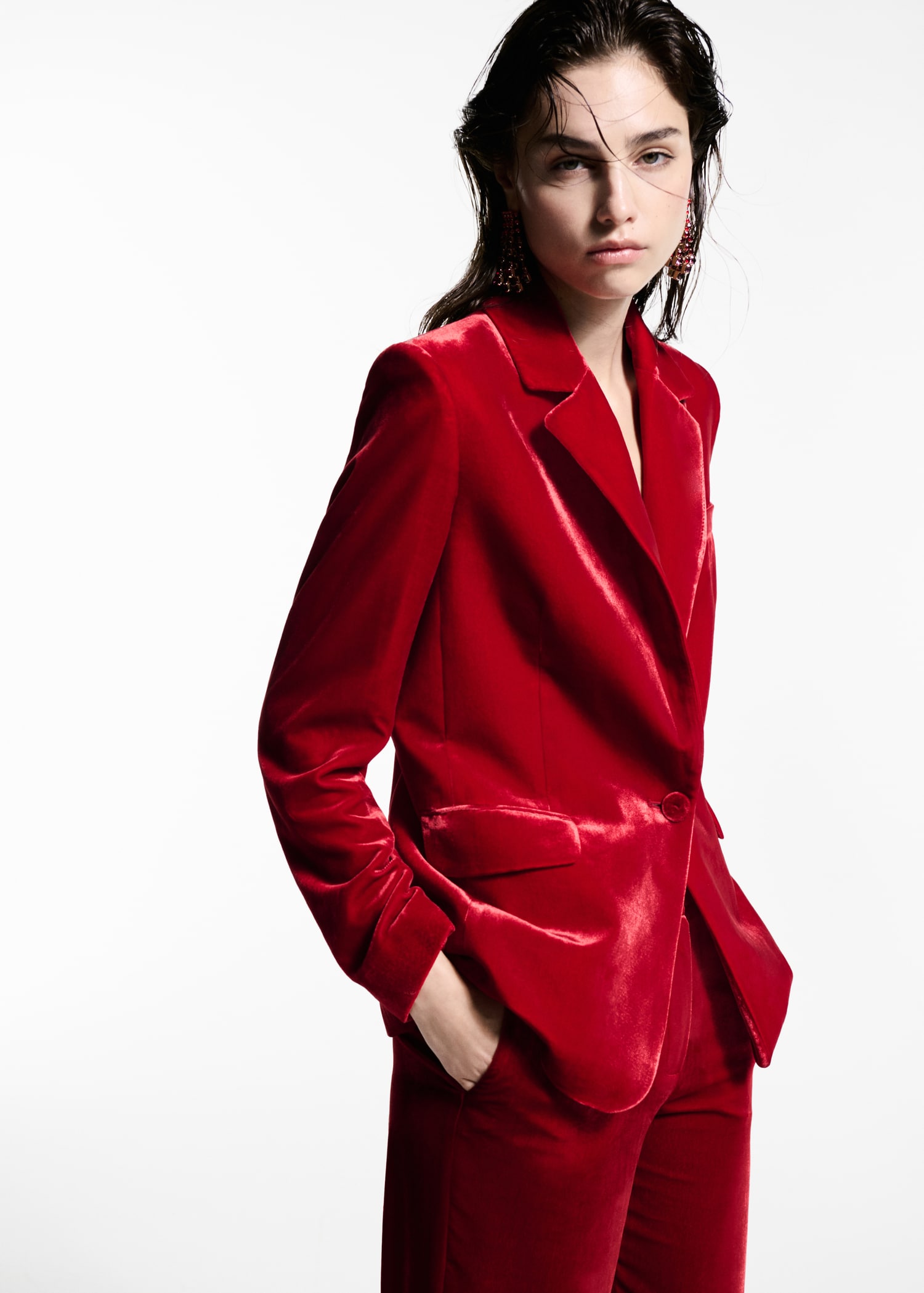 Blazer traje terciopelo - Plano medio