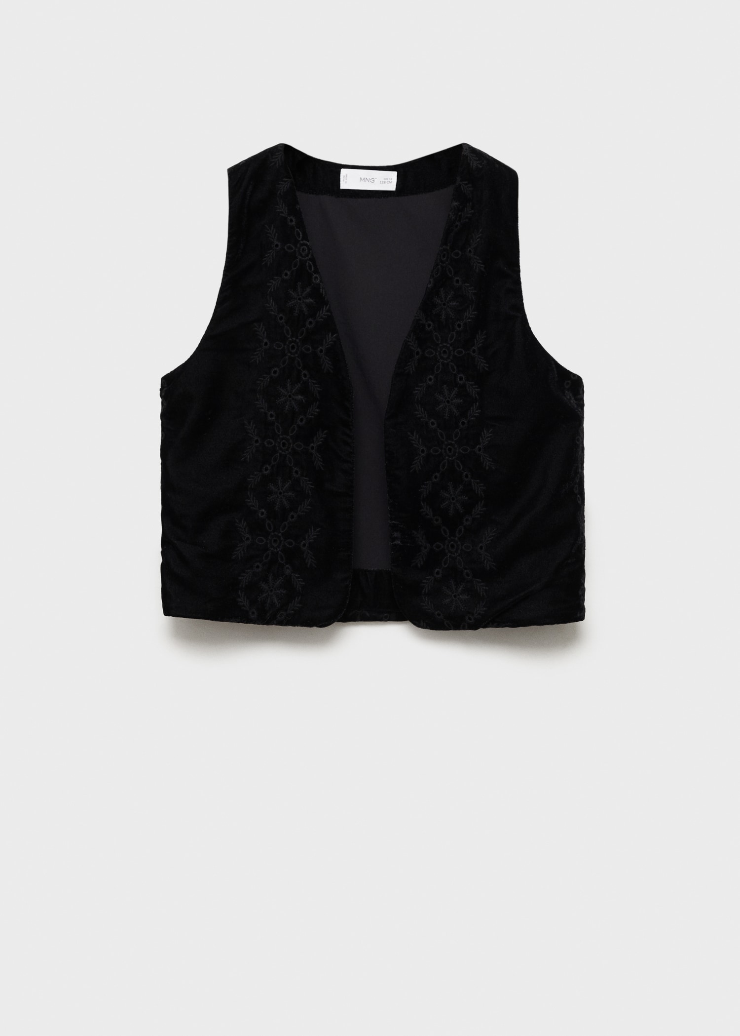 Embroidered velvet vest - Article without model
