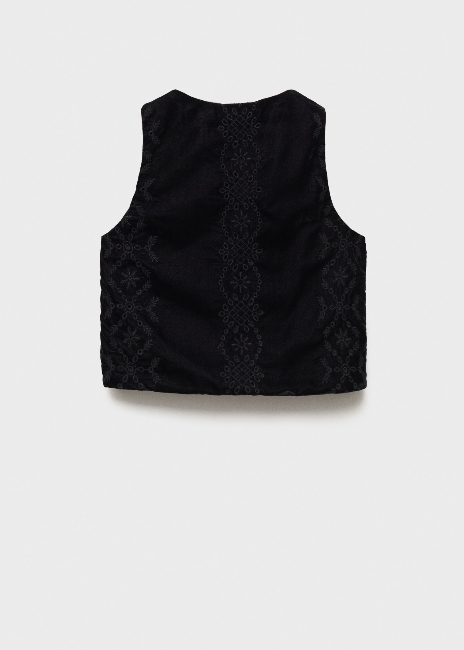 Embroidered velvet vest - Reverse of the article