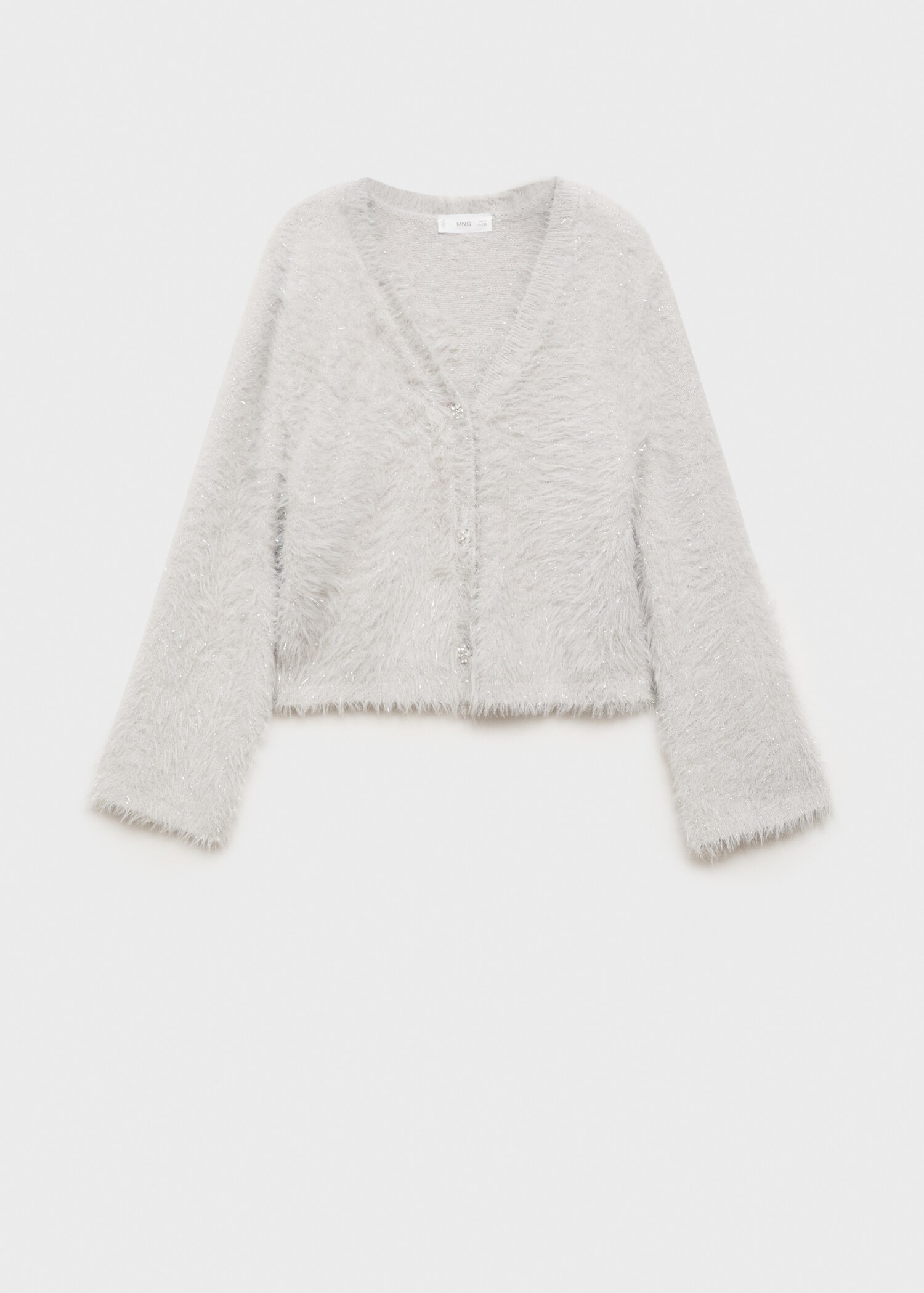 Buttoned fur-effect cardigan - Article without model