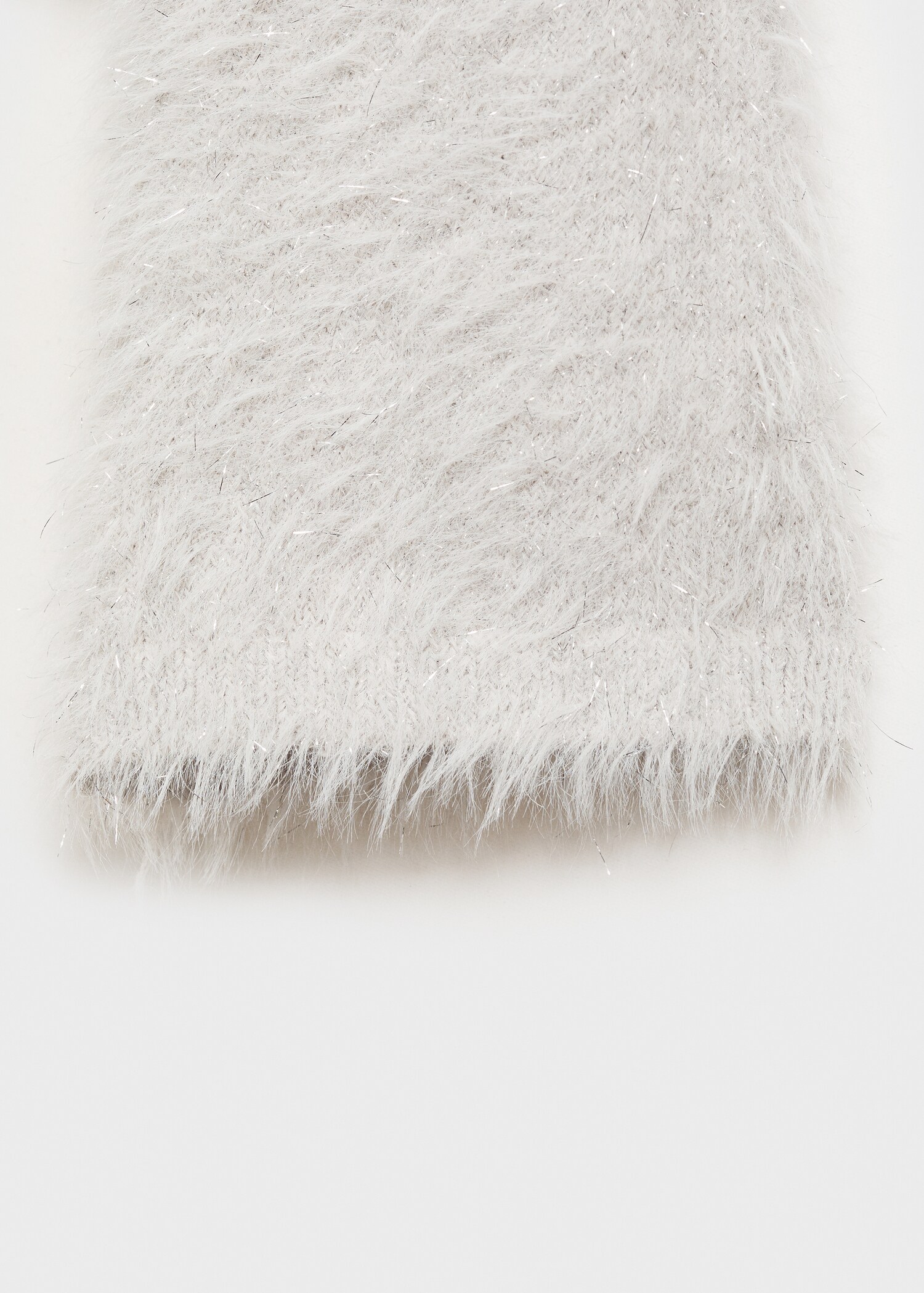 Buttoned fur-effect cardigan - Details of the article 0