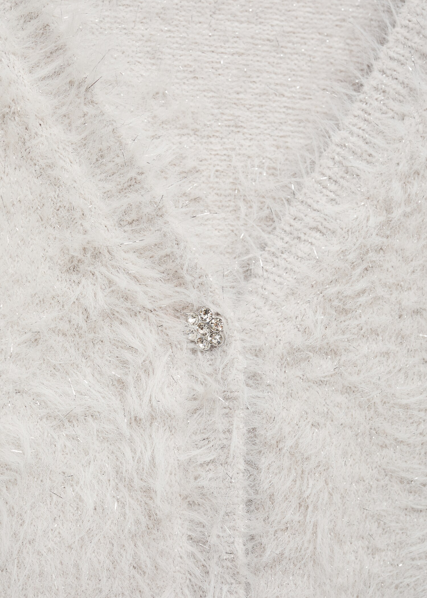 Buttoned fur-effect cardigan - Details of the article 8