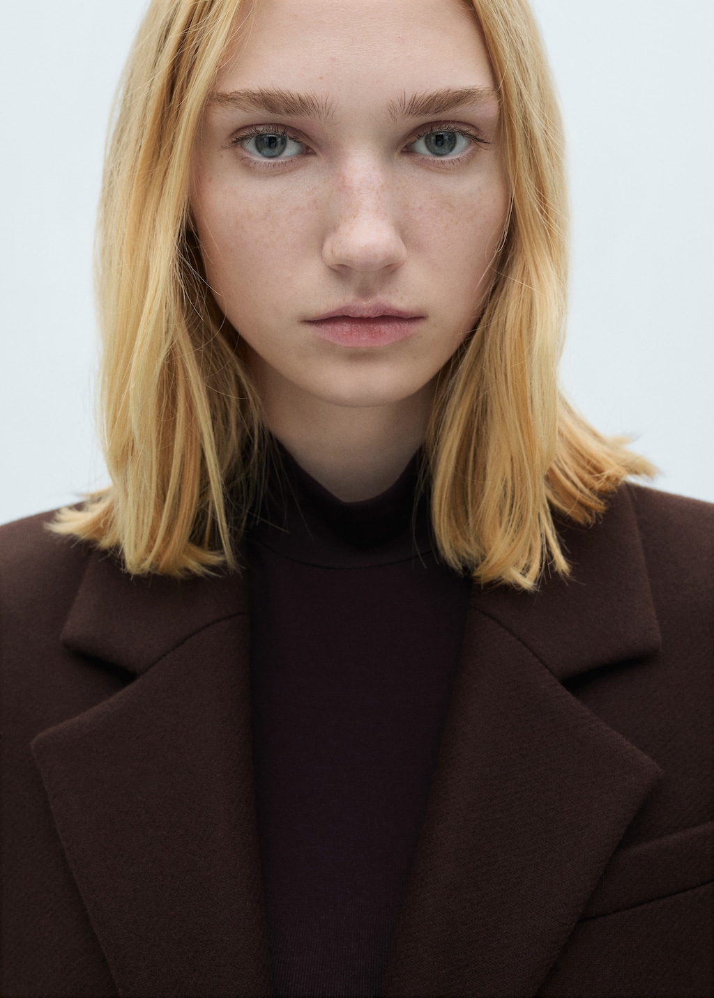 Thumbnail of Long structured wool coat - Brown
