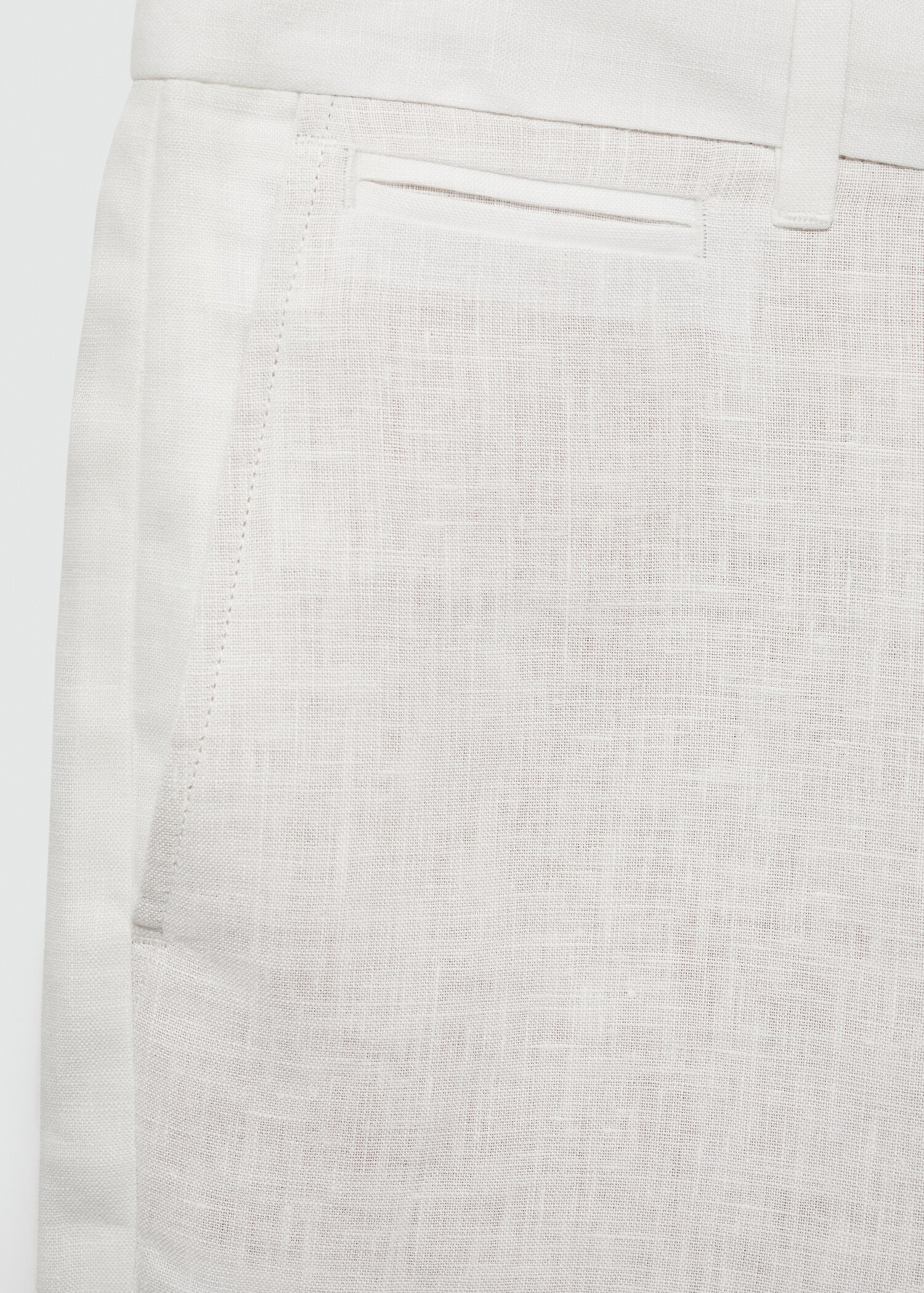 Slim-fit 100% linen bermuda shorts - Details of the article 0