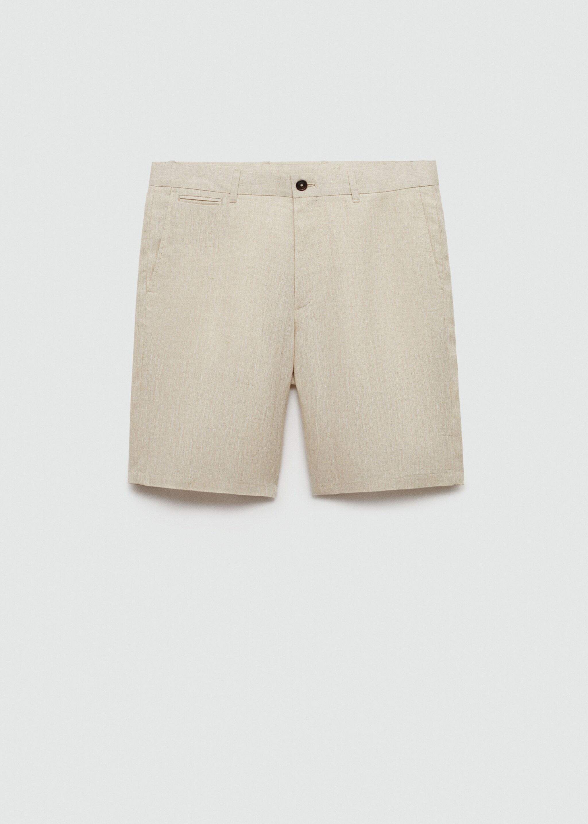 Slim-fit 100% linen bermuda shorts - Article without model