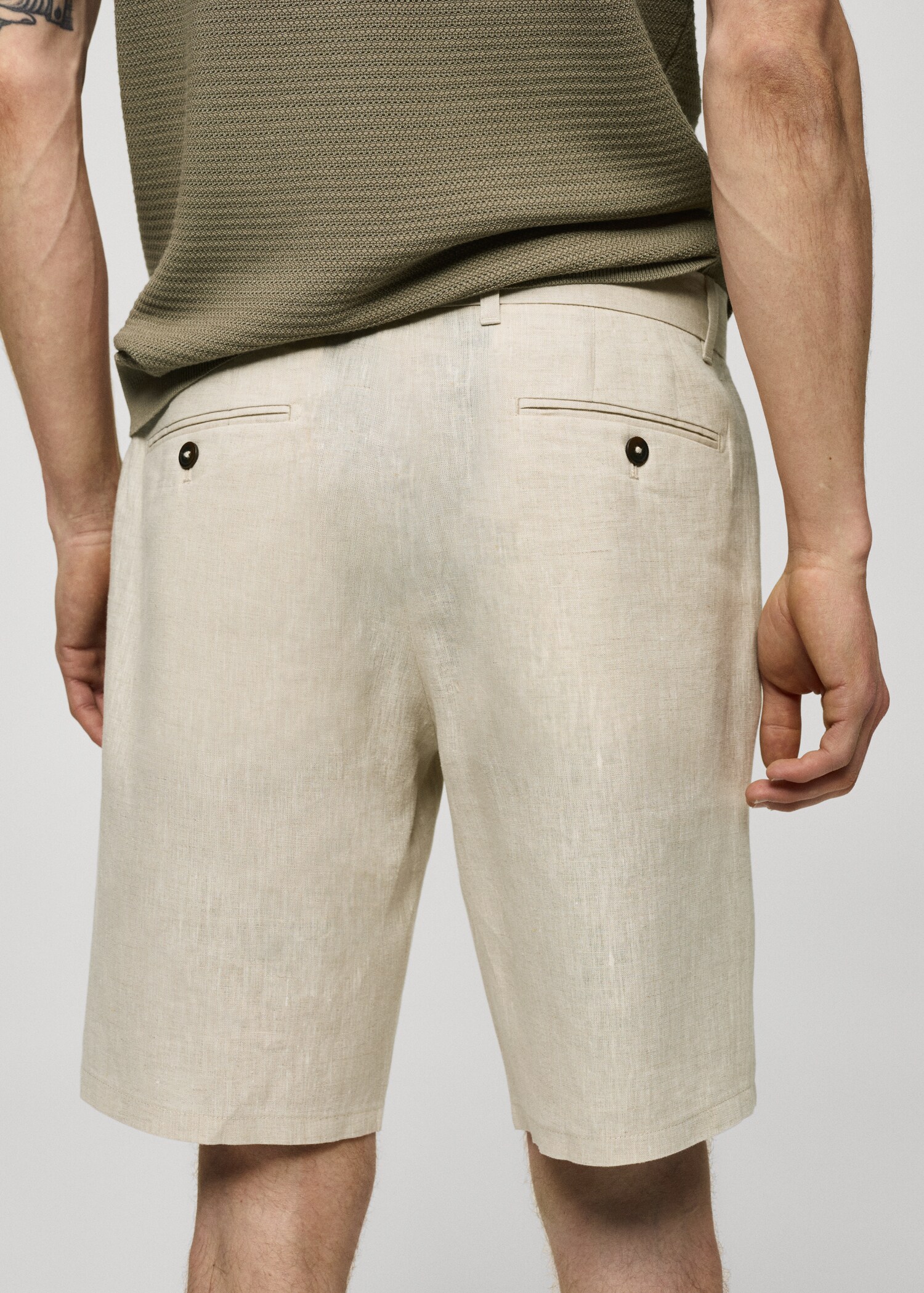Bermuda slim-fit 100 % lin - Détail de l'article 6