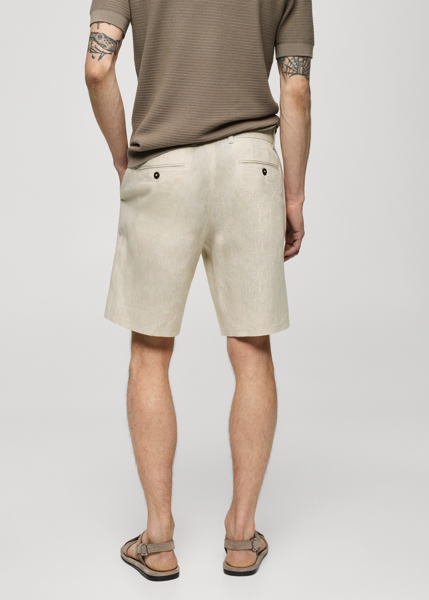 Bermuda slim-fit 100 % lin - Verso de l’article