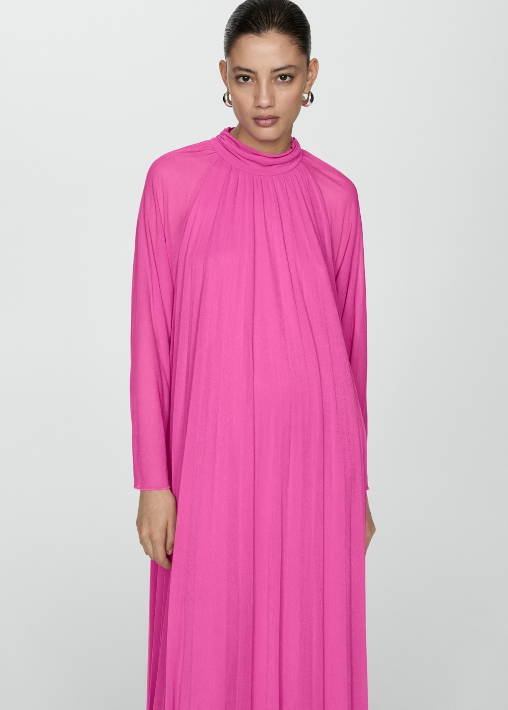 Pleated long dress Women MANGO Saudi Arabia