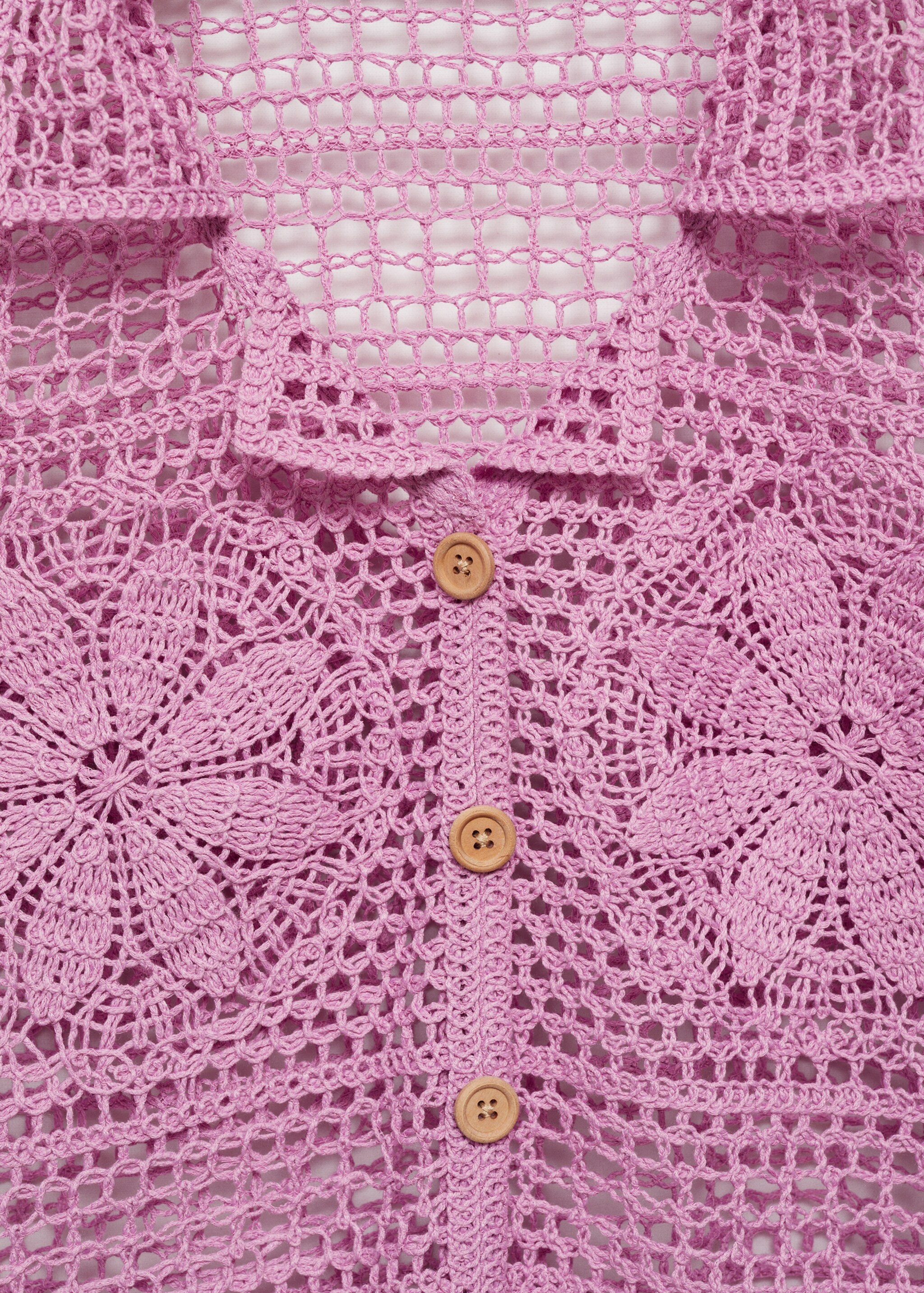 Kroşe çiçekli gömlek - Ürün detayı 8, Açık/Pastel Mor. Ref: 77090339-00.