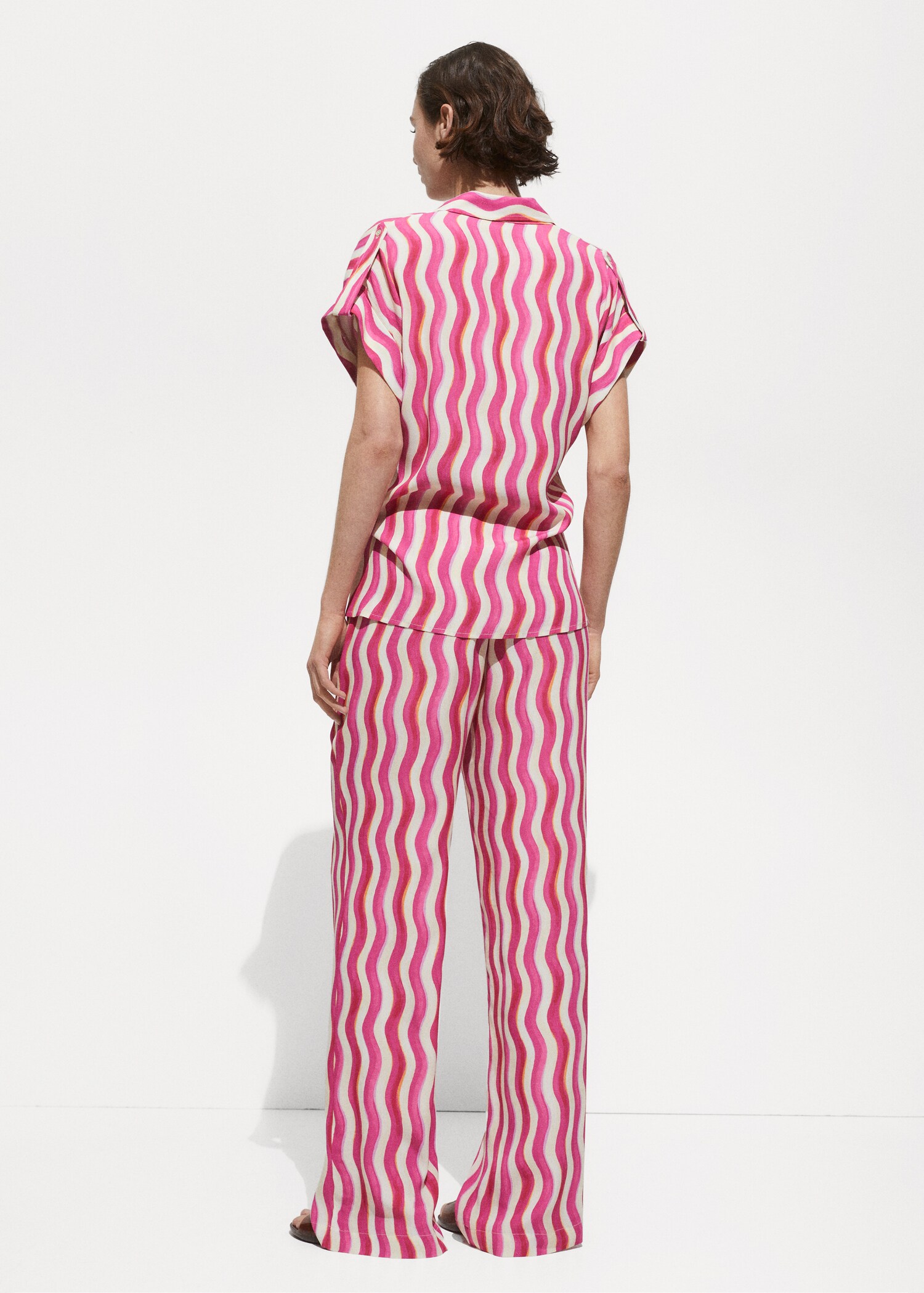 Wide leg printed trousers - Reverse of the article