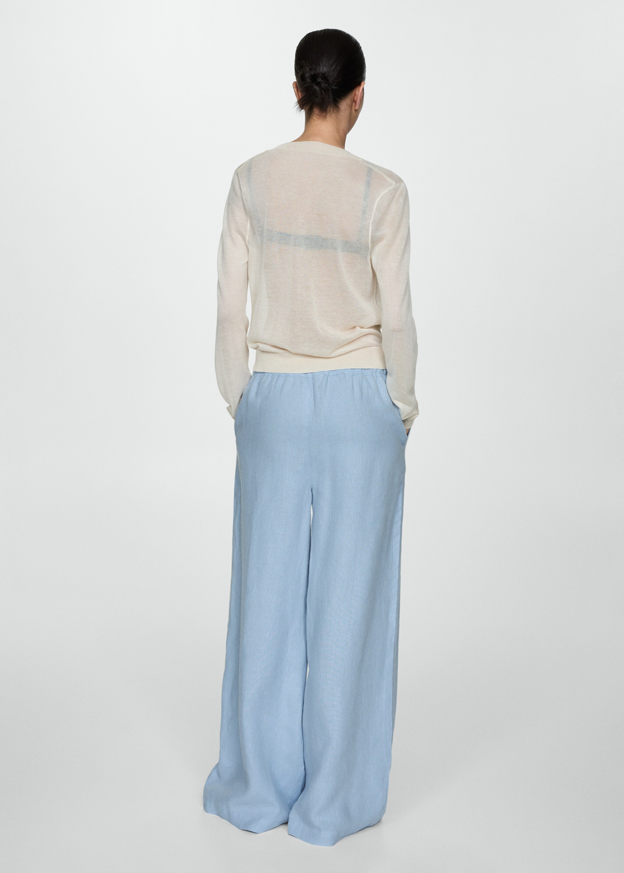 Wideleg linen trousers - Reverse of the article