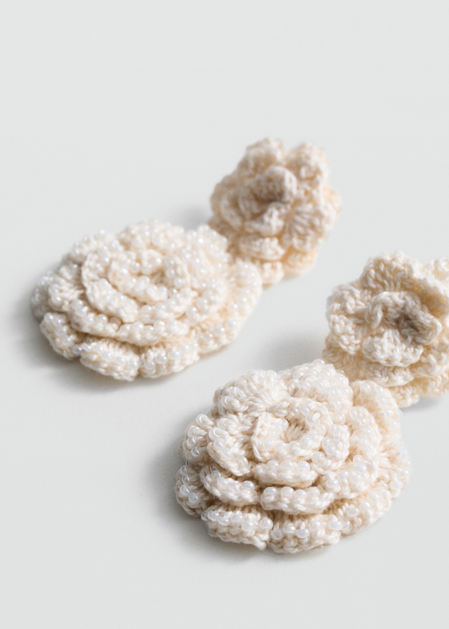 Crochet floral earrings - Medium plane