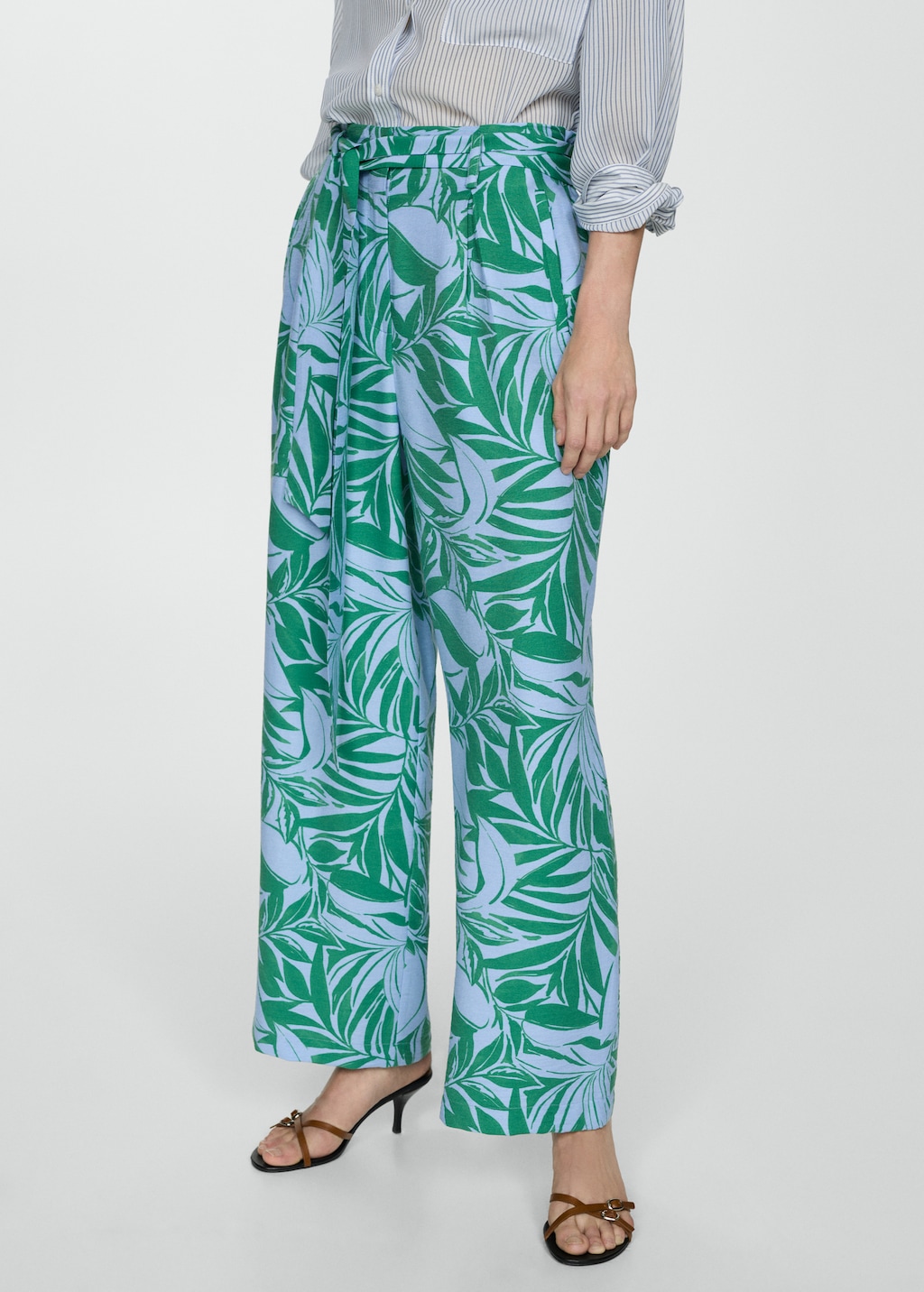 Mango Gemusterte Hose mit Schleife