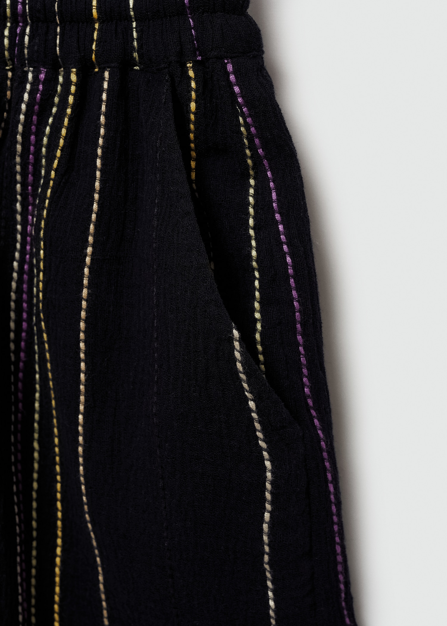 Pantalon rayures ourlet effiloché - Détail de l'article 0