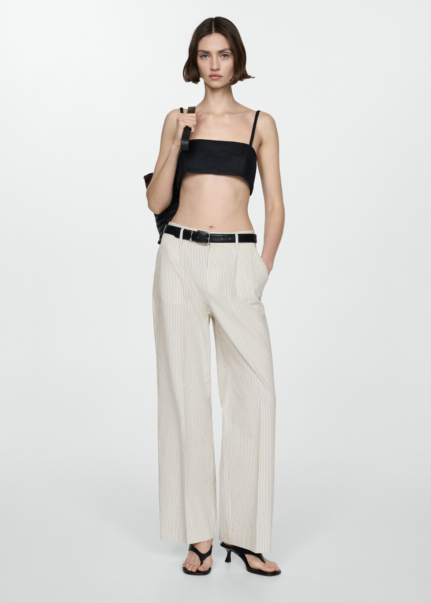Straight striped trousers - Details of the article 2