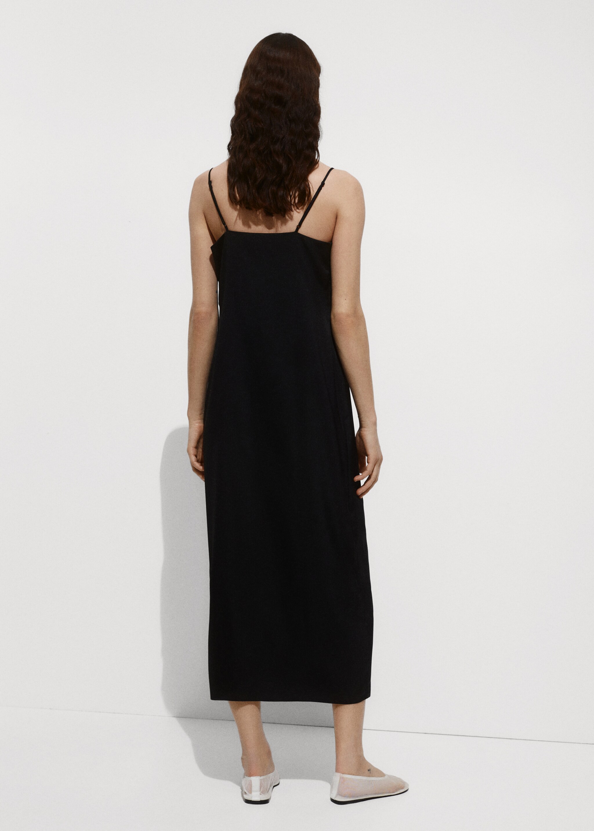 Vestido satinado abertura - Reverso del artículo