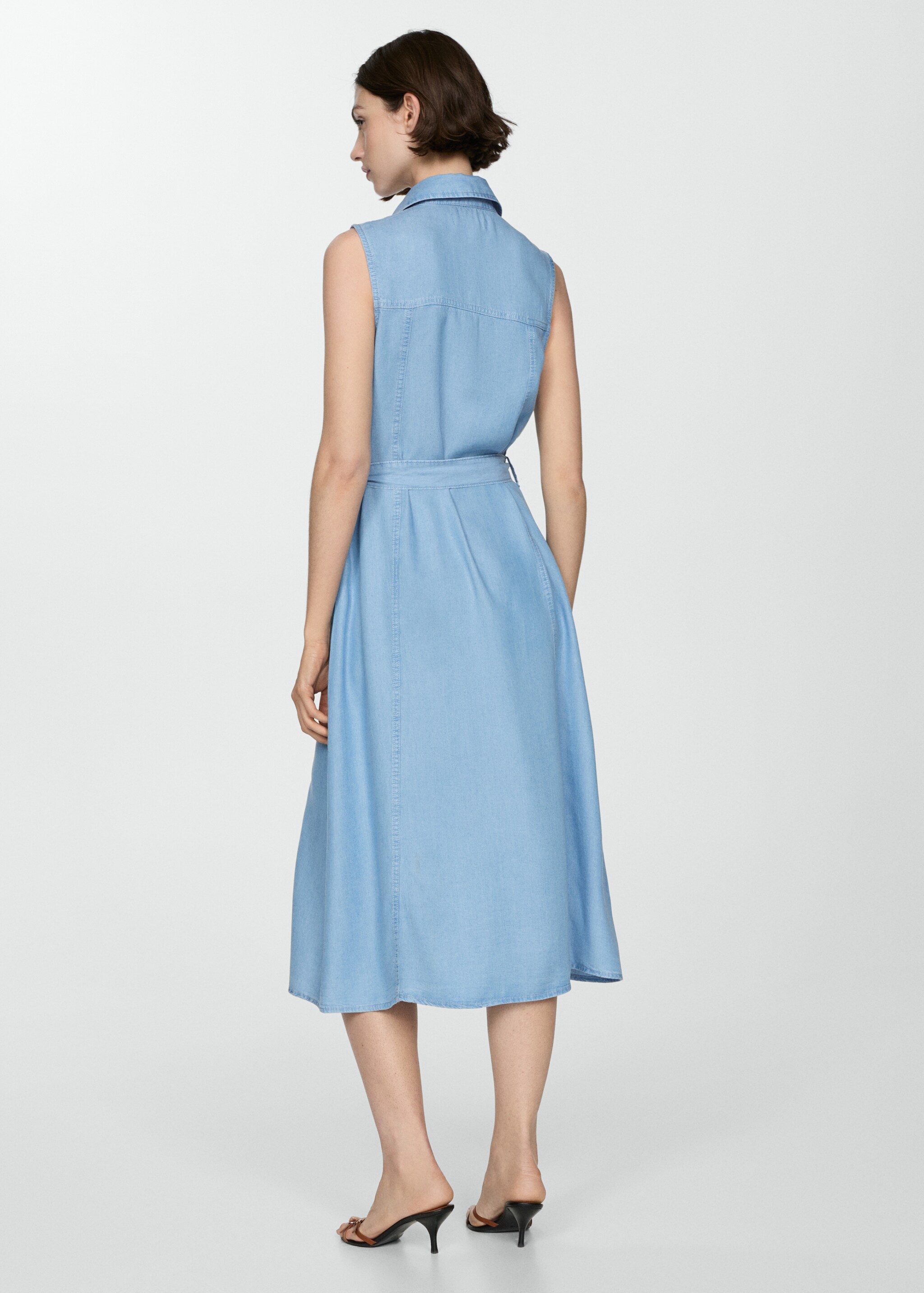 Lyocell shirt dress with bow - Reverse of the article