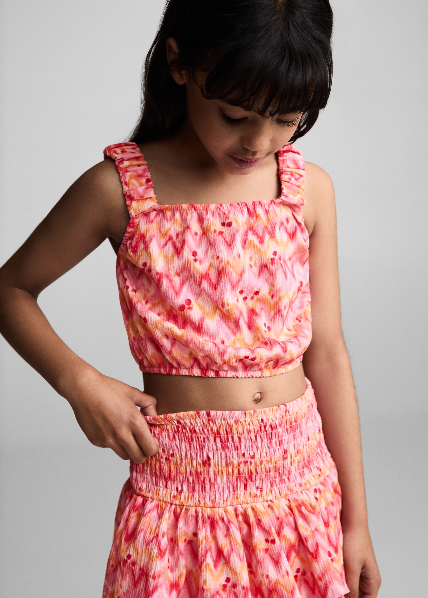 Gathered skirt with ruffles - Details of the article 1