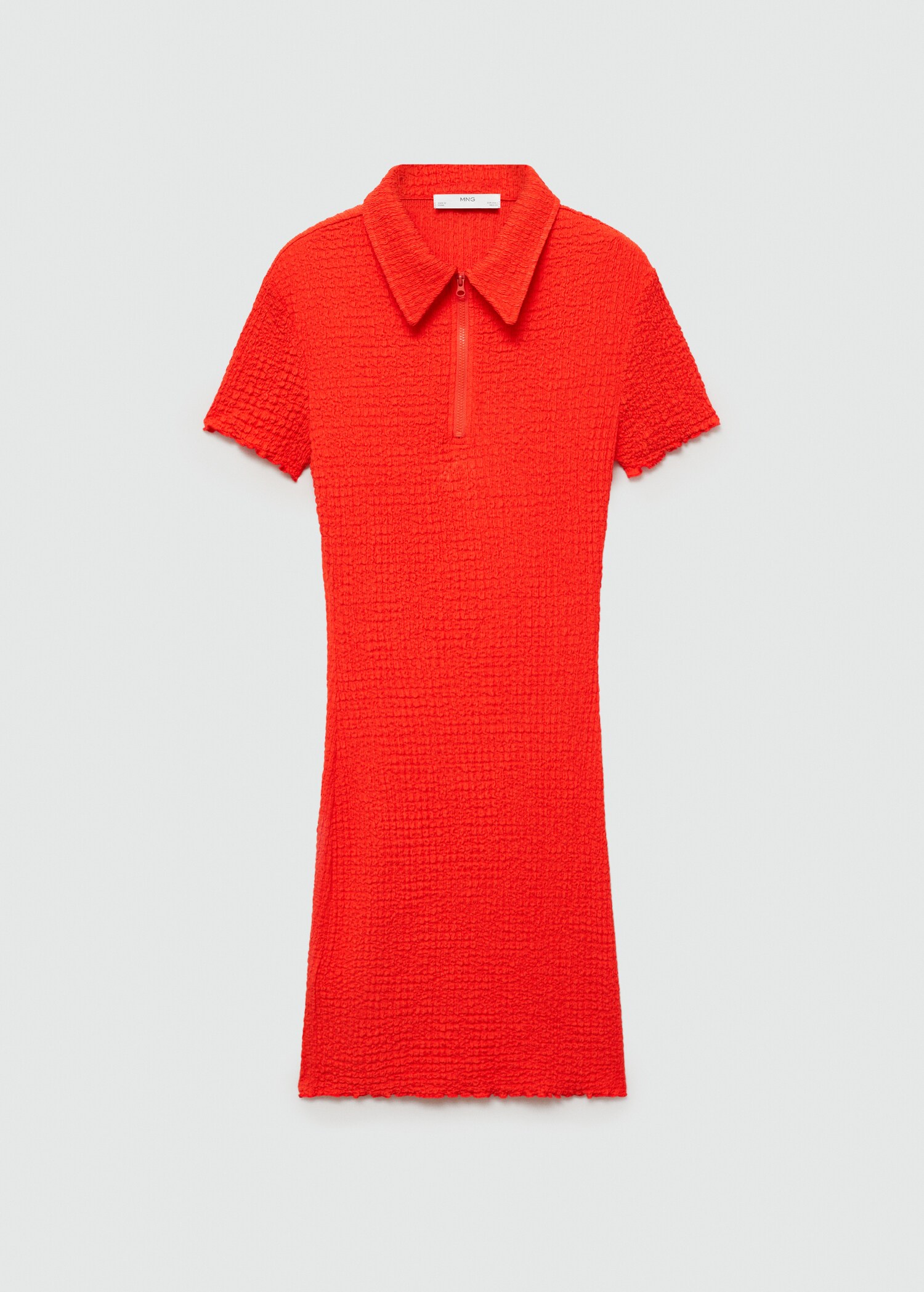 Textured poloneck dress Woman MANGO USA