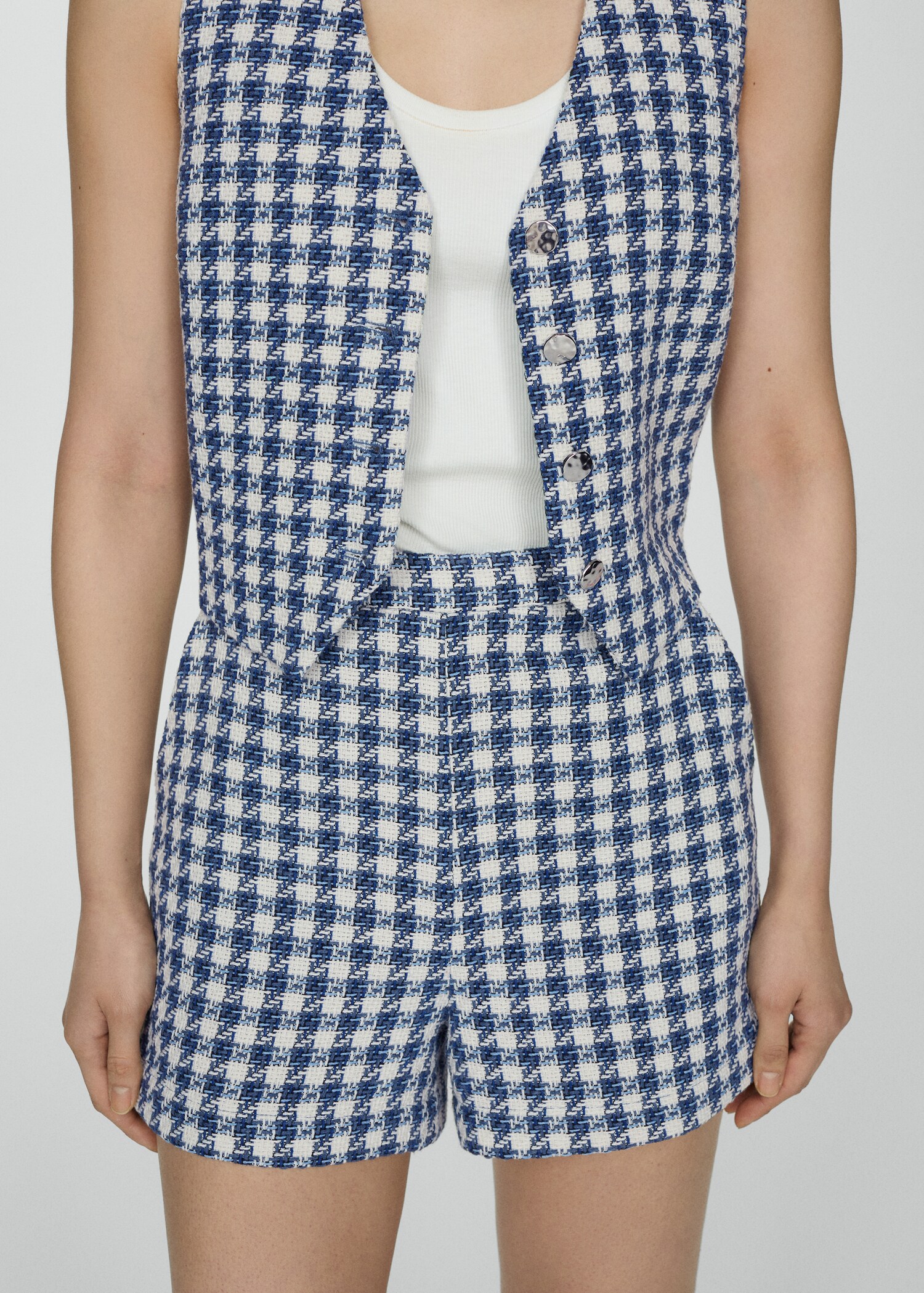 Weste mit Hahnentrittmuster - Damen | MANGO Deutschland