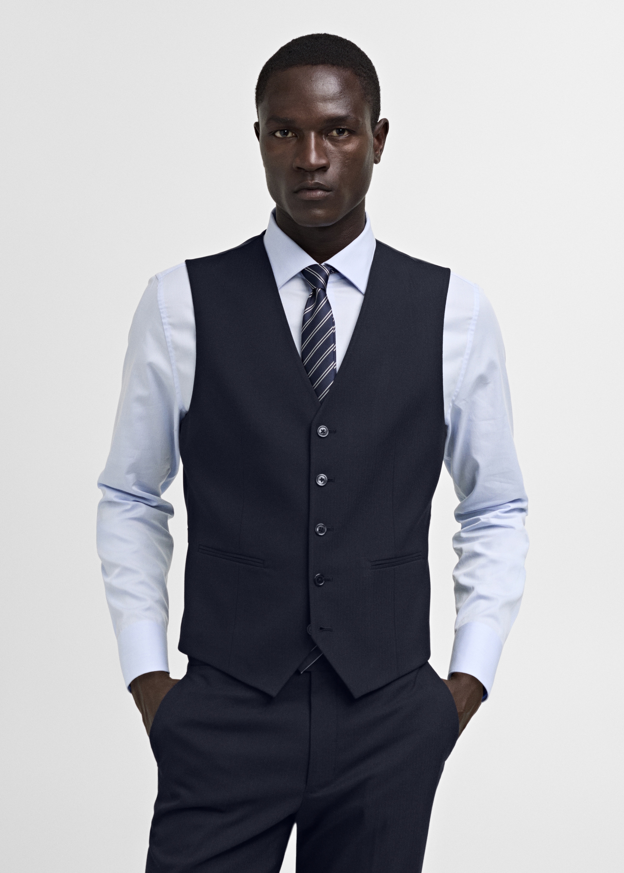 Slim-fit suit vest in stretch fabric - Men | MANGO USA
