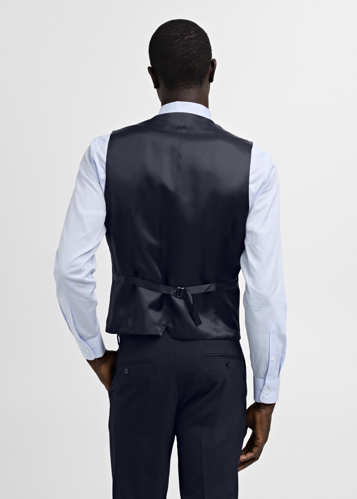 Slim-fit suit waistcoat in stretch fabric - Reverse of the article