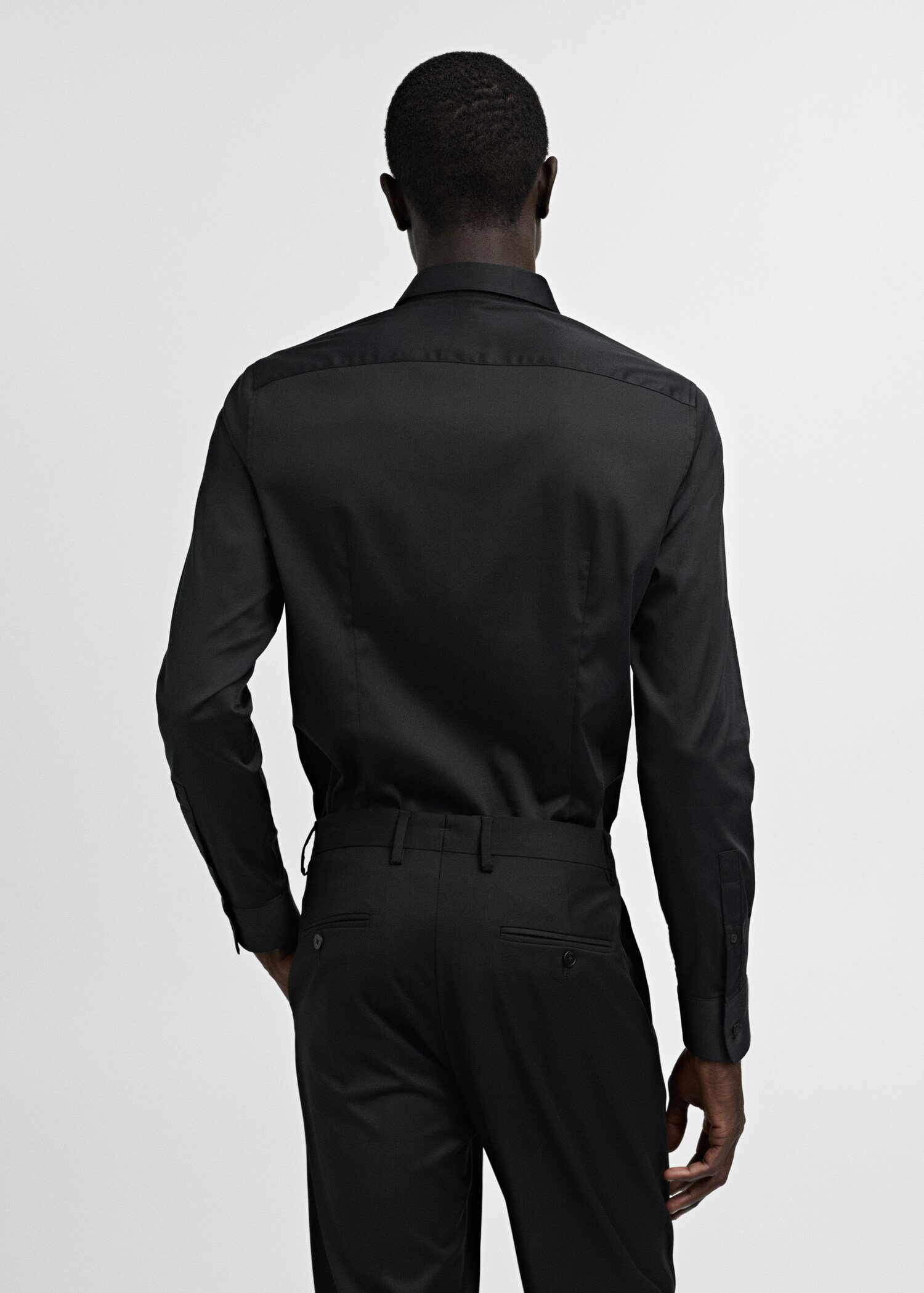 Super slim-fit poplin suit shirt - Reverse of the article