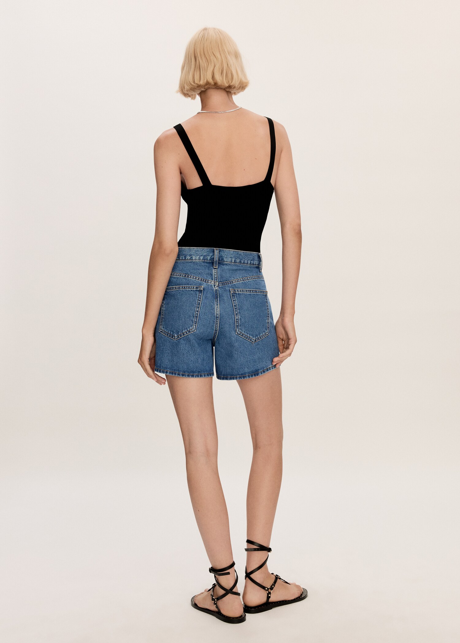 Short jean taille haute - Verso de l’article
