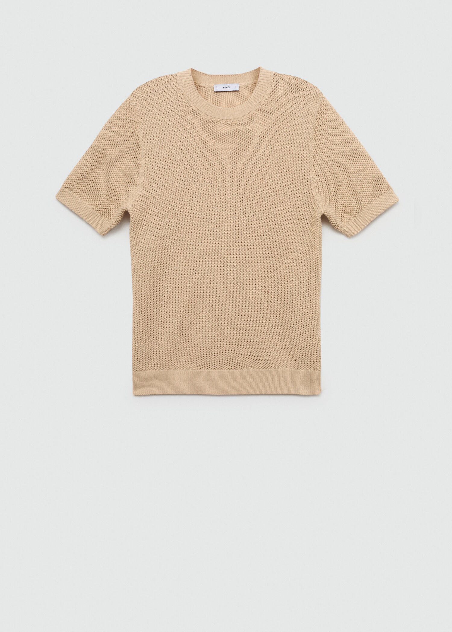 Structured cotton knit t-shirt - Article without model