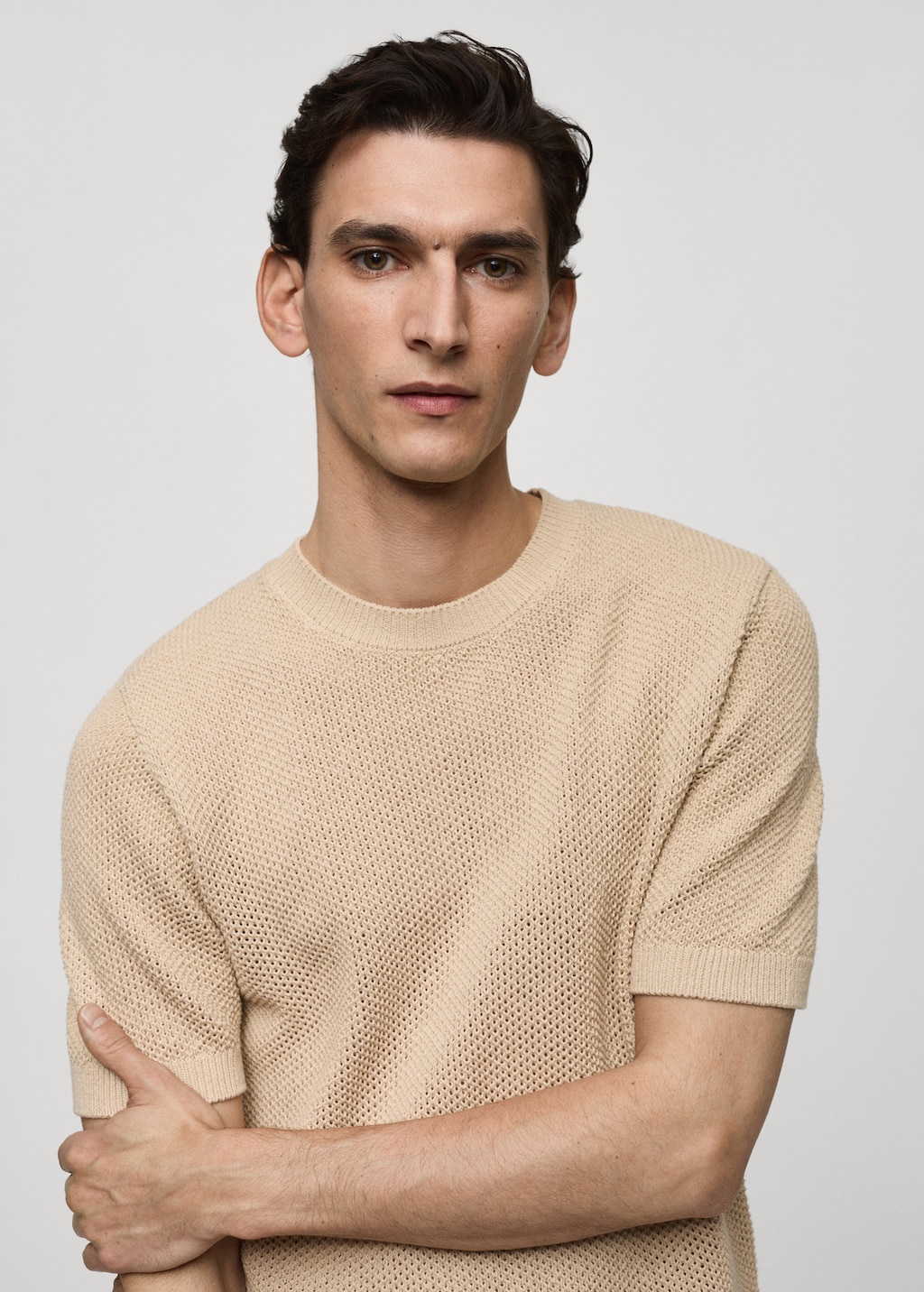 Knitted t shirt mens sales