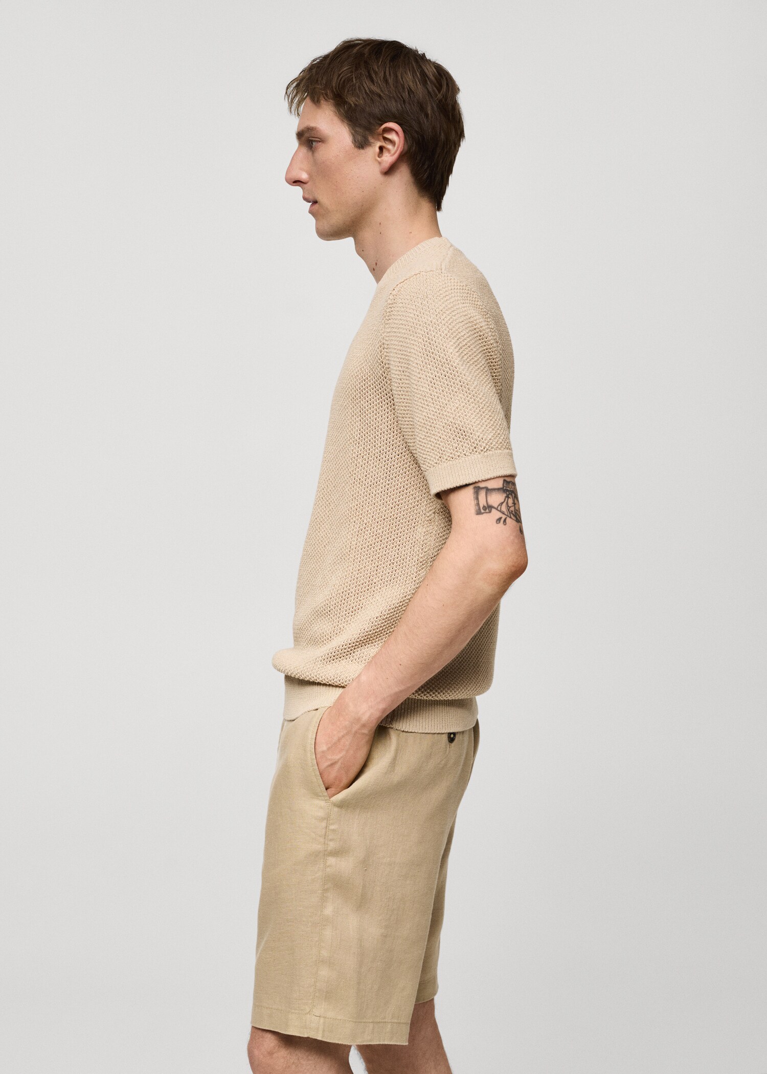 Structured cotton knit t-shirt - Details of the article 6
