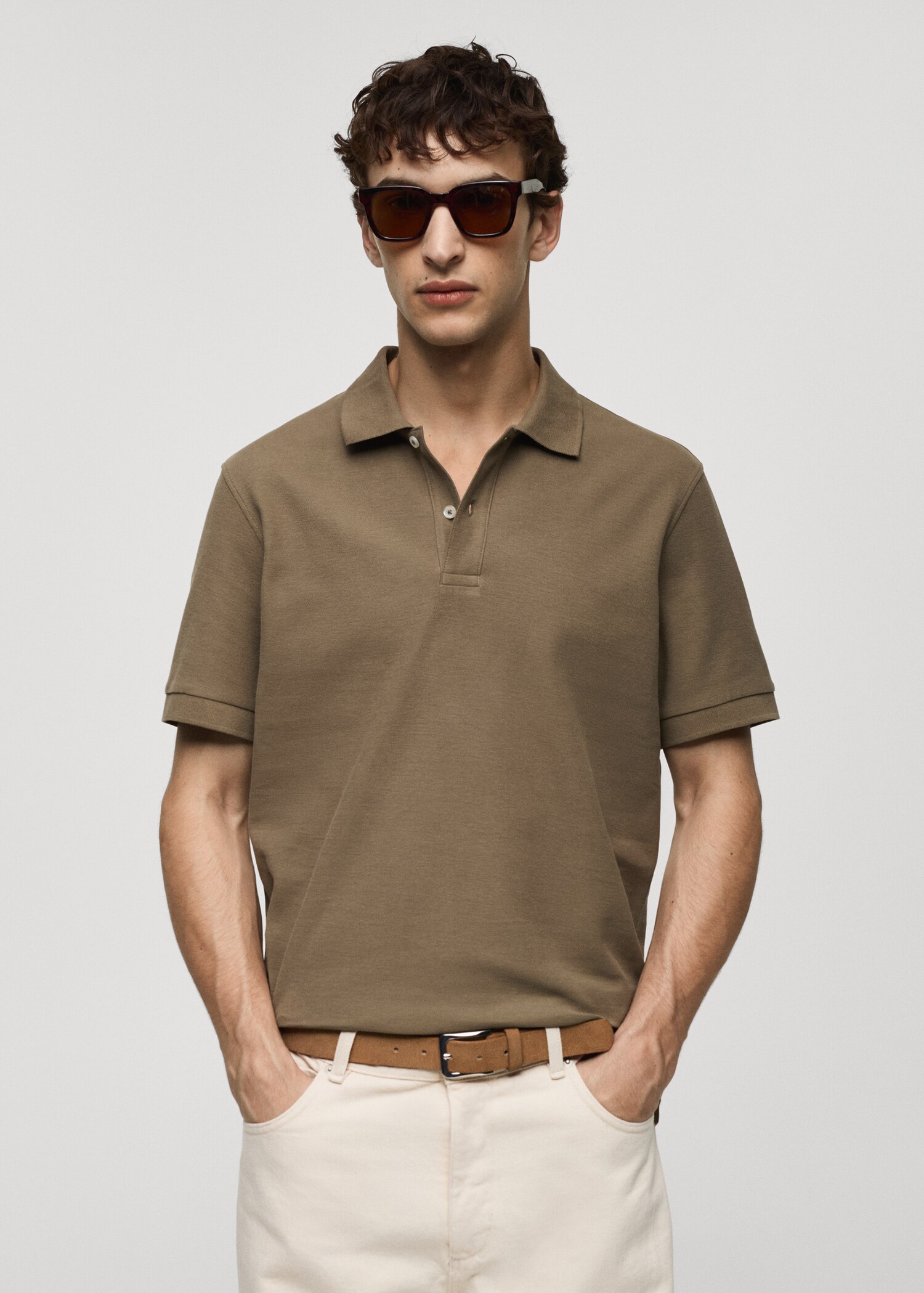 Piqué poloshirt 100% katoen - Middenvlak