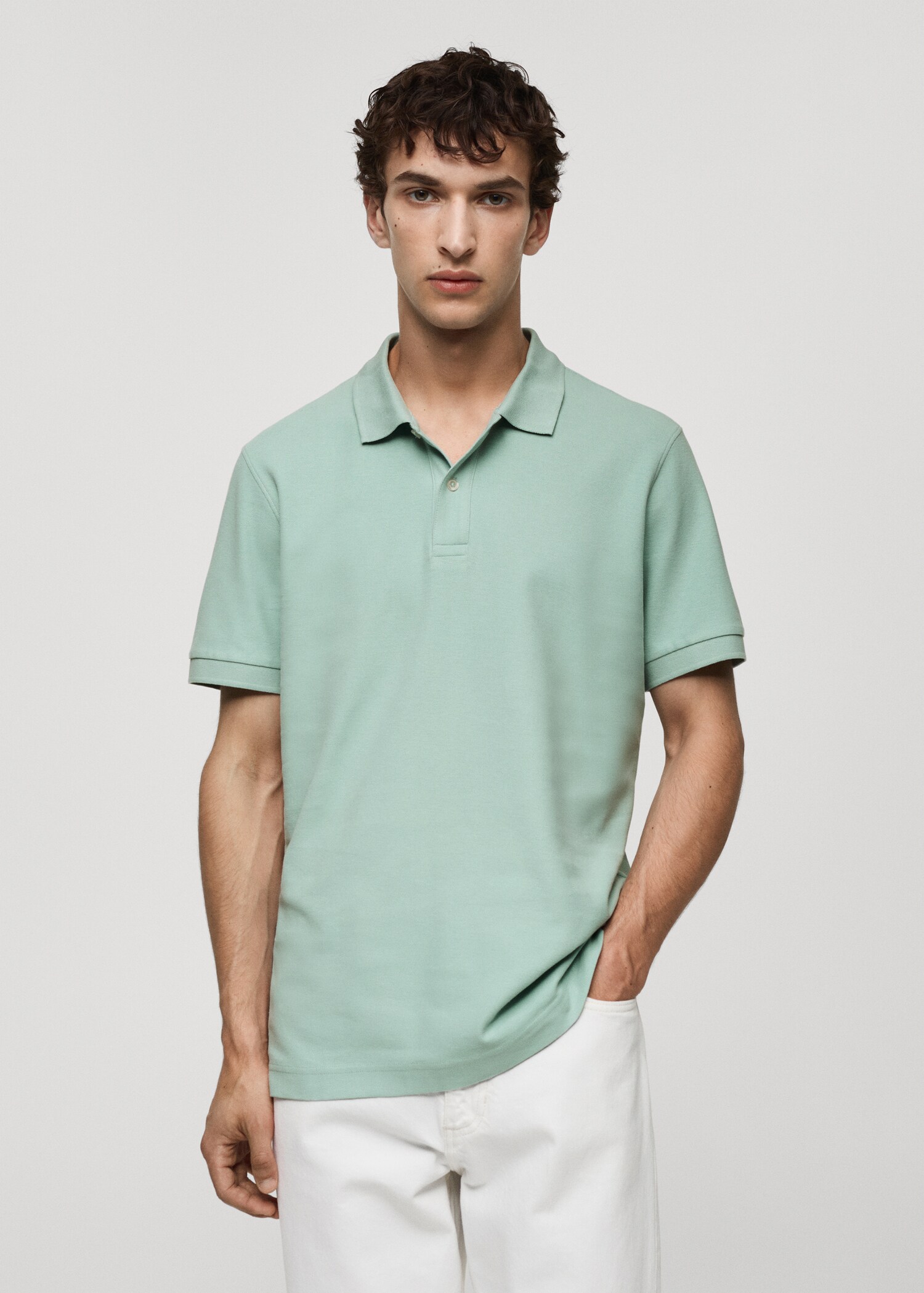 100% cotton pique polo shirt - Medium plane