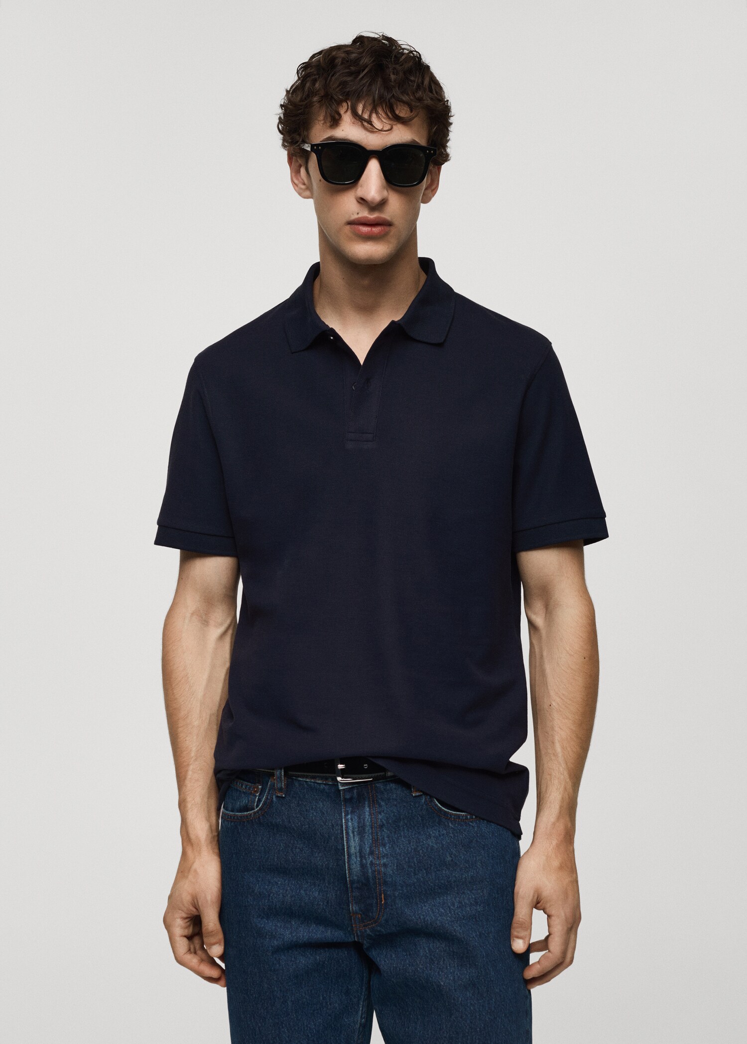 100% cotton pique polo shirt - Medium plane