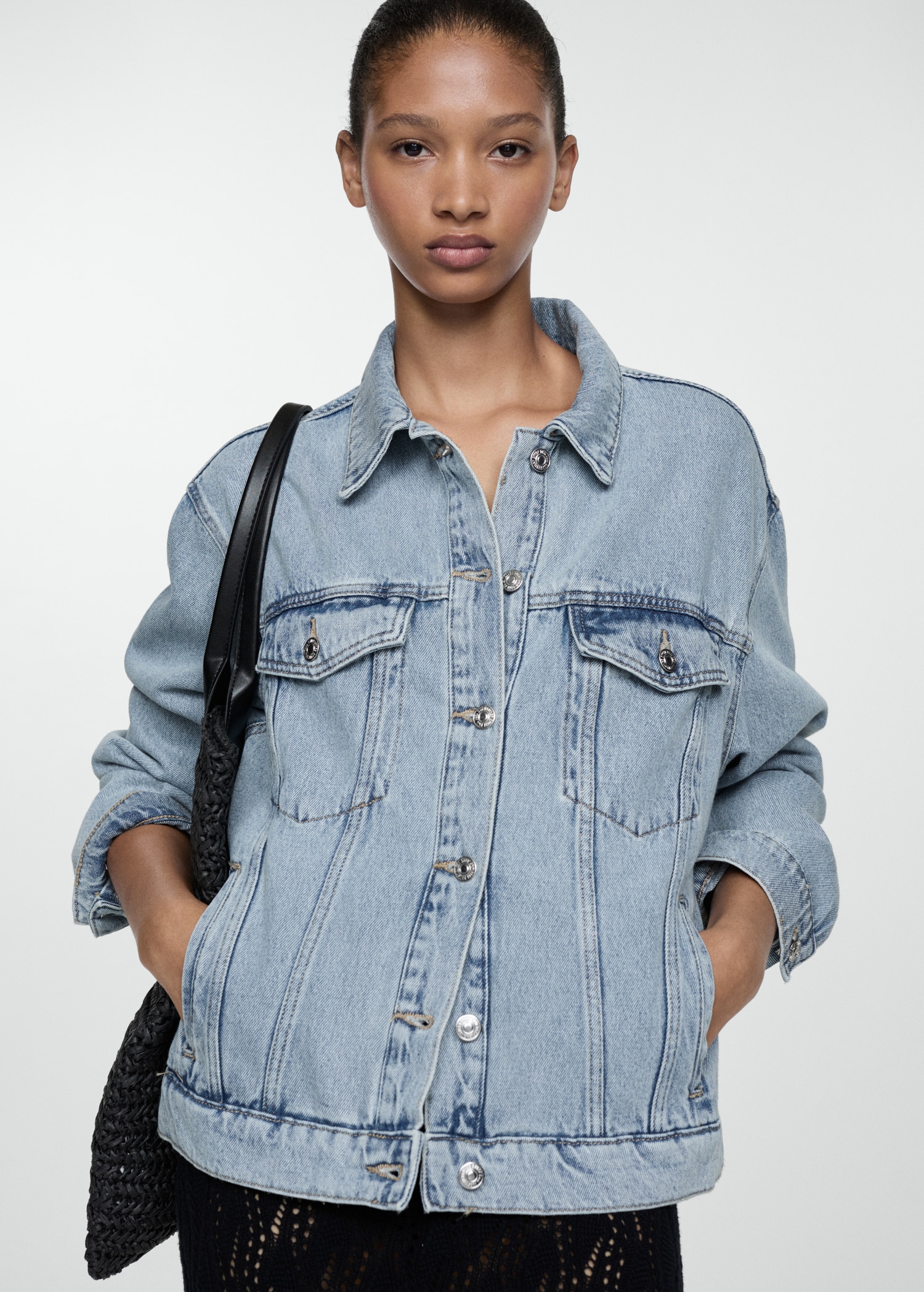 Blouson jean oversize - Plan moyen