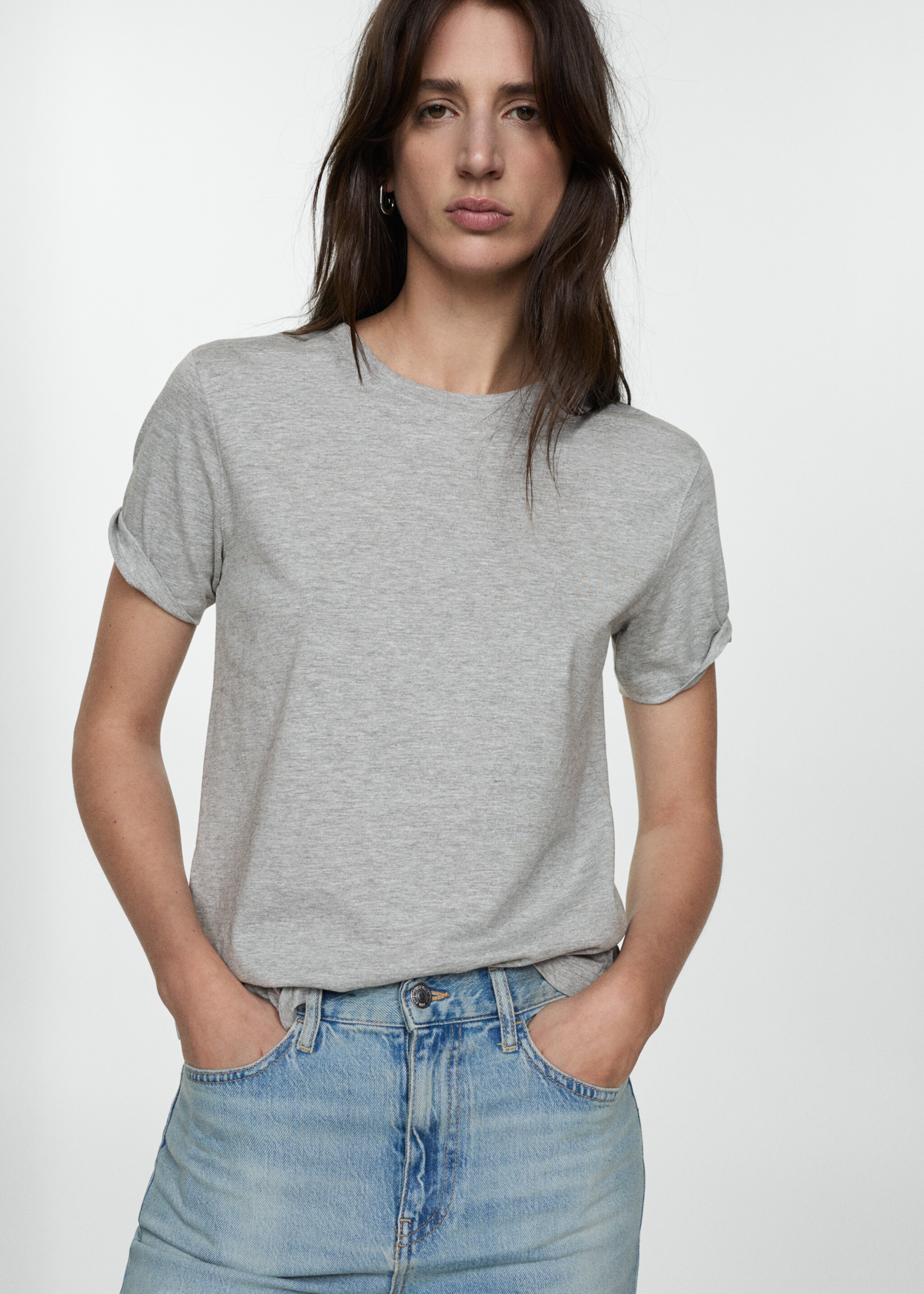 Short-sleeved cotton t-shirt - Medium plane