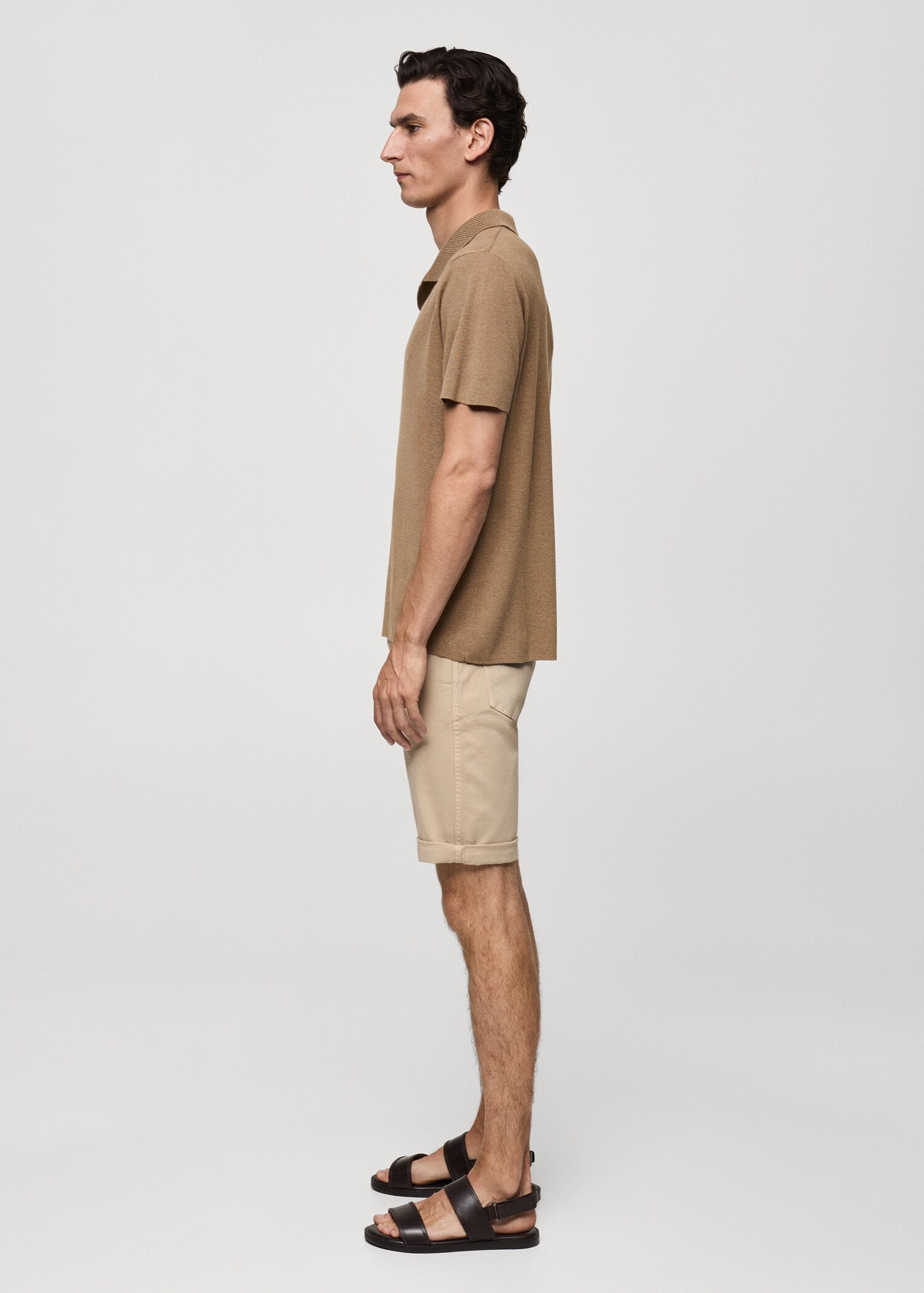 Slim-fit denim bermuda shorts - Details of the article 6