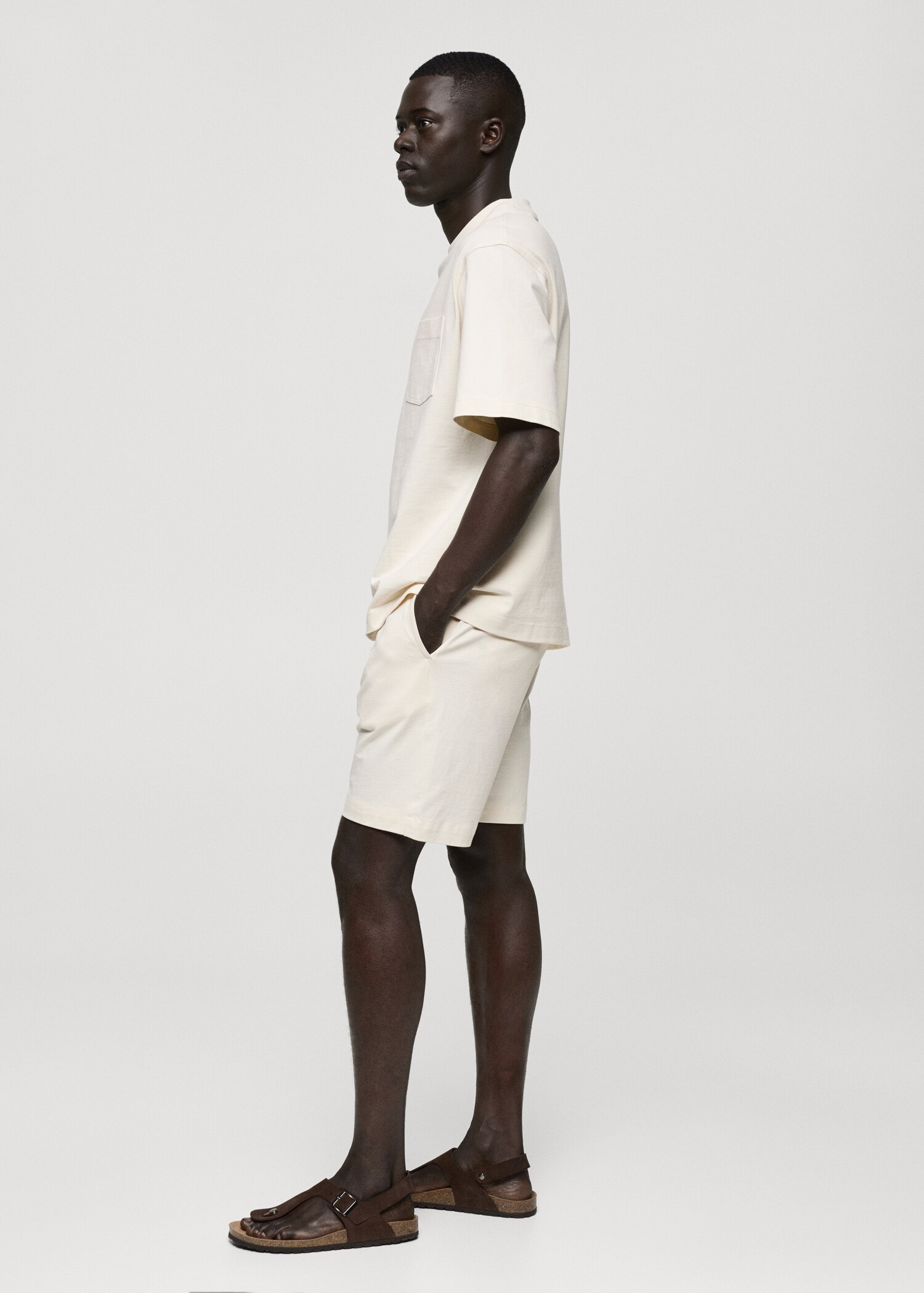 100% cotton bermuda shorts with drawstring - Details of the article 2