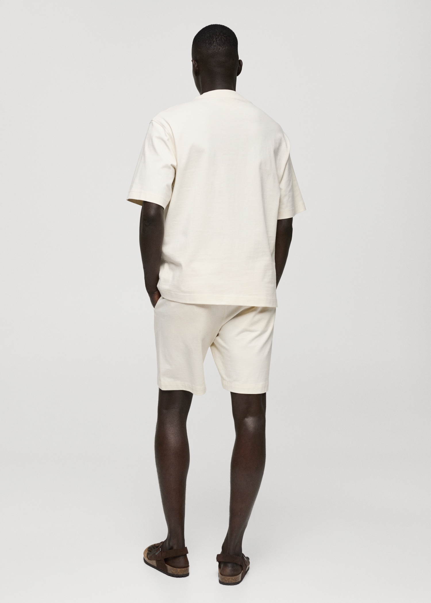 100% cotton bermuda shorts with drawstring - Reverse of the article