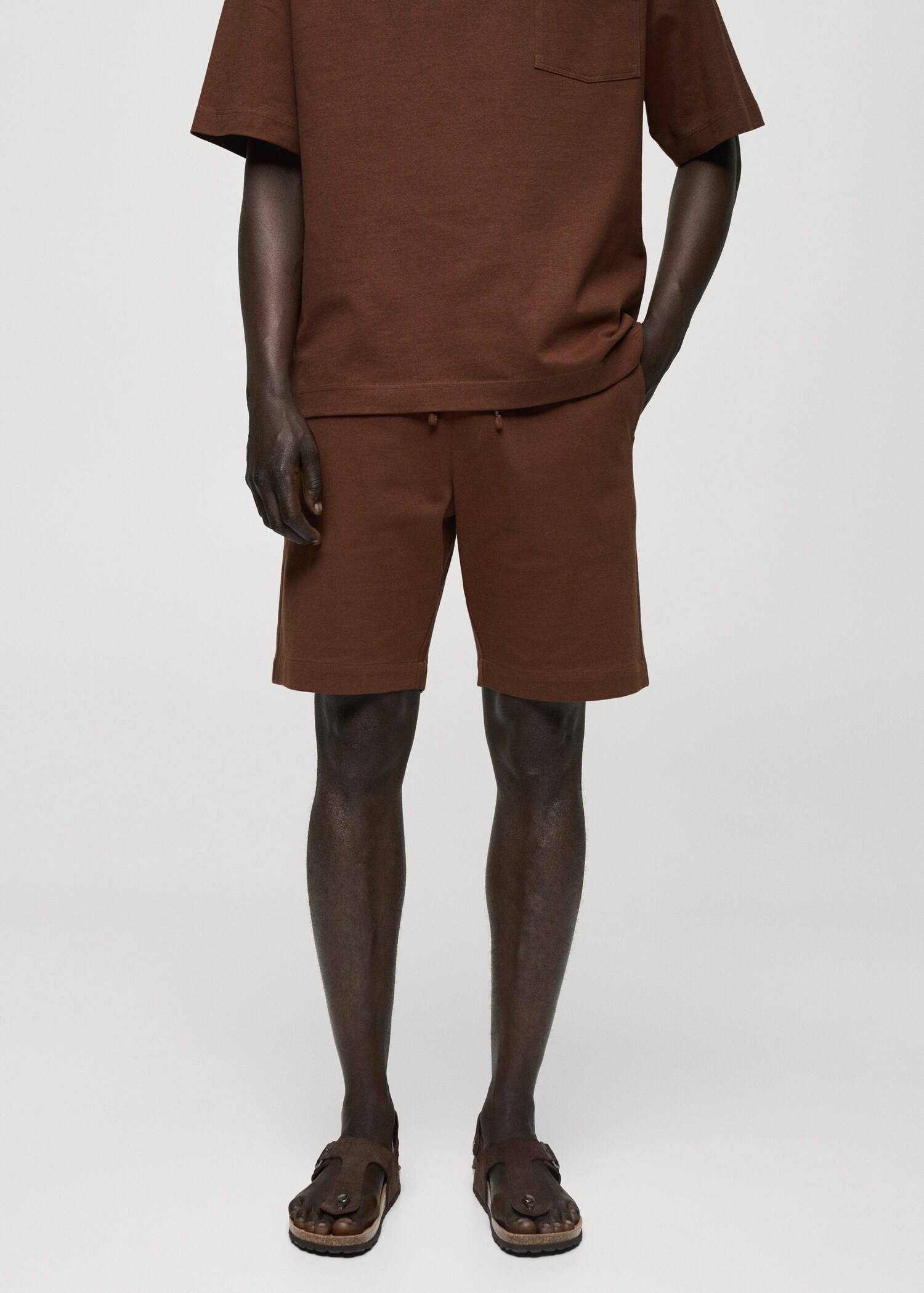 100% cotton bermuda shorts with drawstring - Medium plane