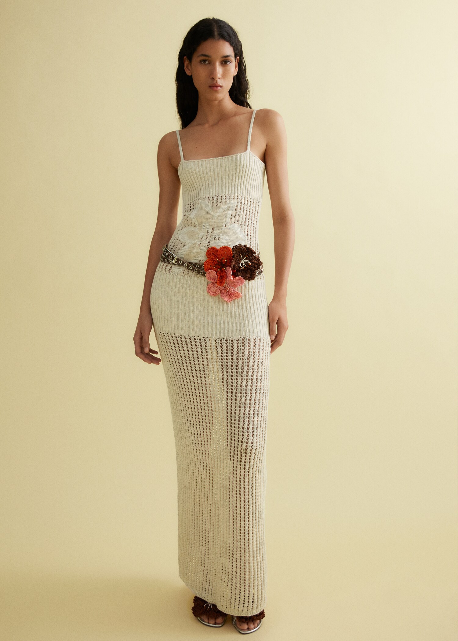Floral knitted maxi-dress - Details of the article 1