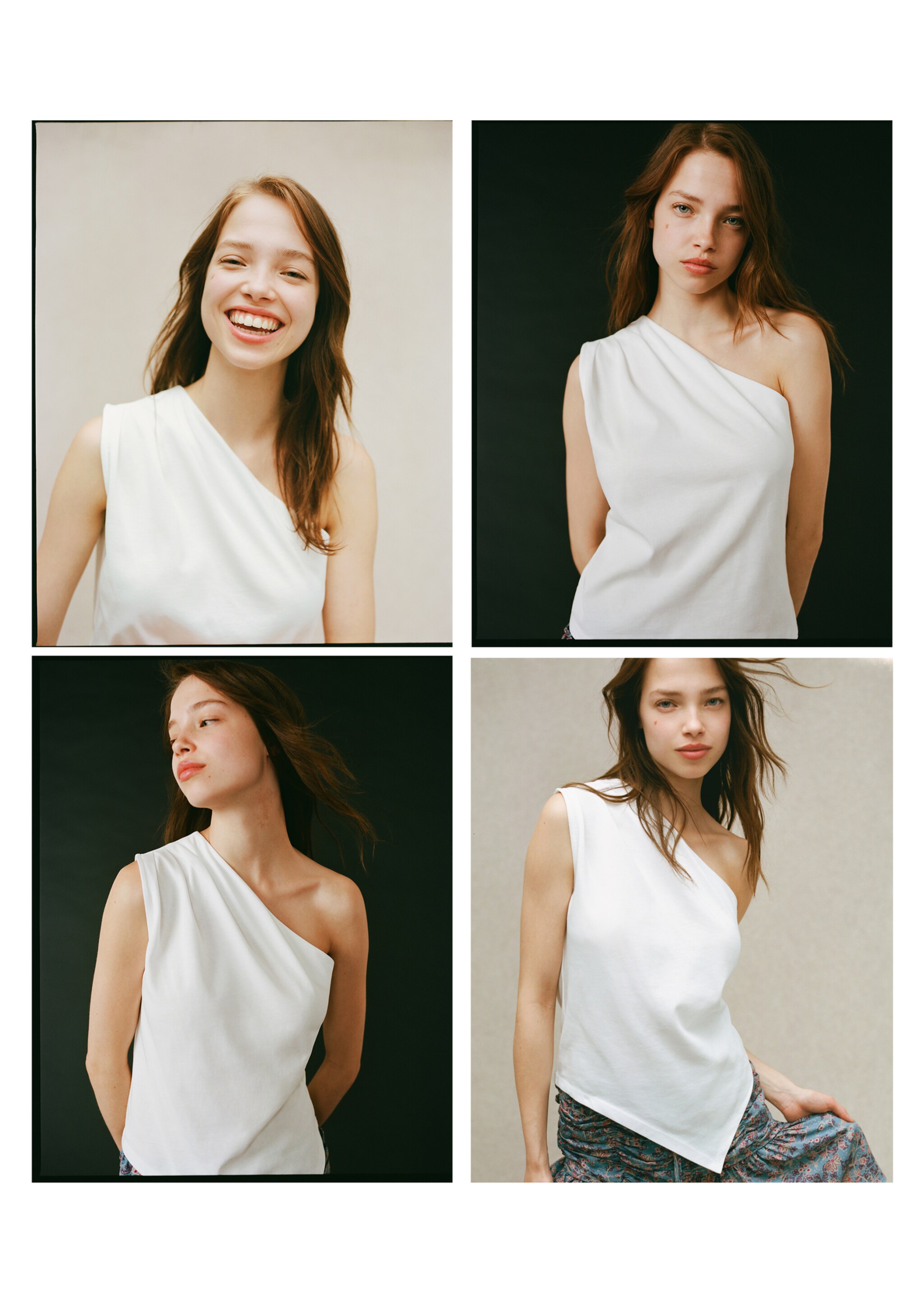 Top diseño asimétrico - Detalle del artículo 5, Blanco roto. Ref: 77090637-00.