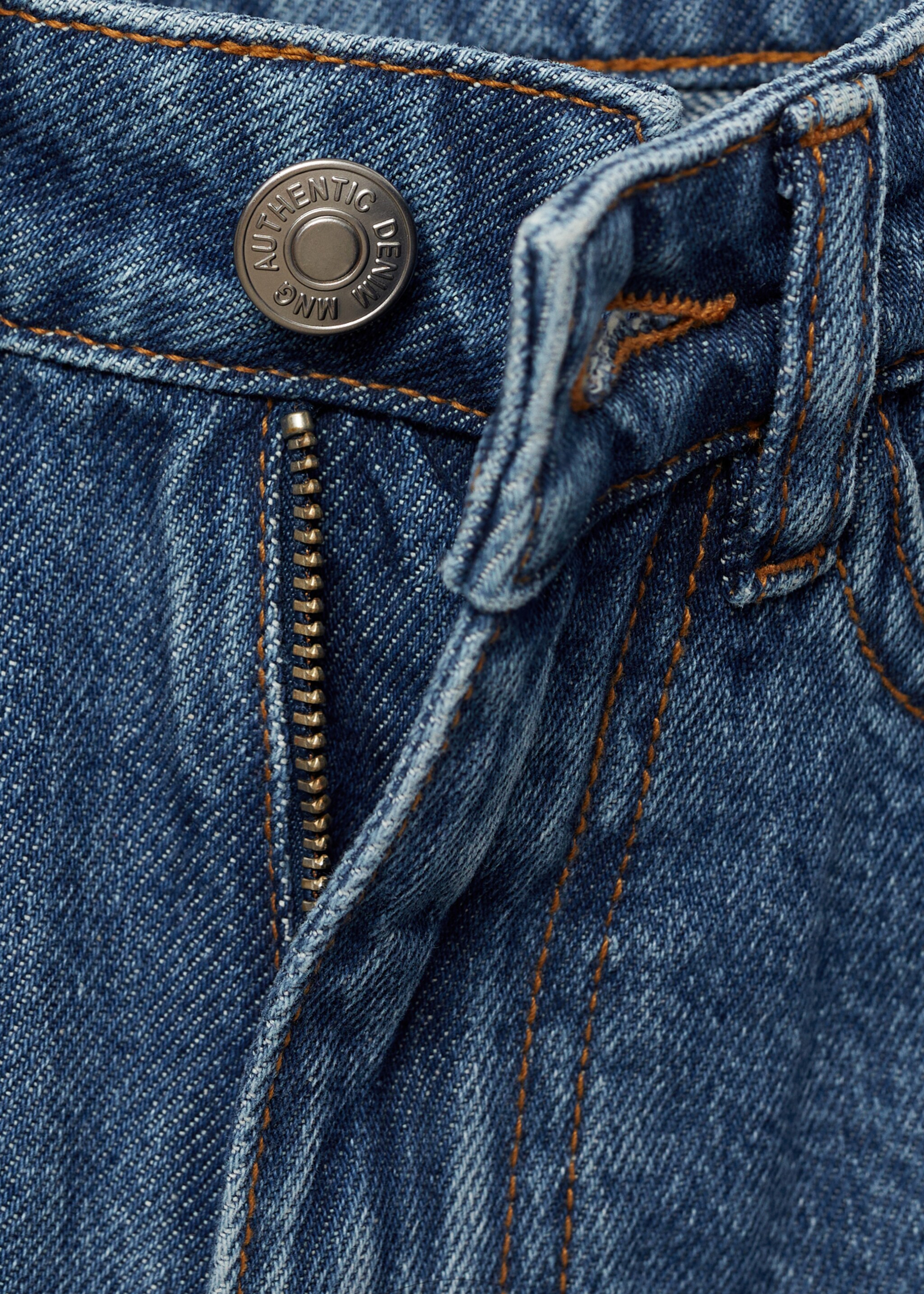 Shorts vaqueros bajo deshilachado - Detalle del artículo 8, Azul medio. Ref: 77090639-00.