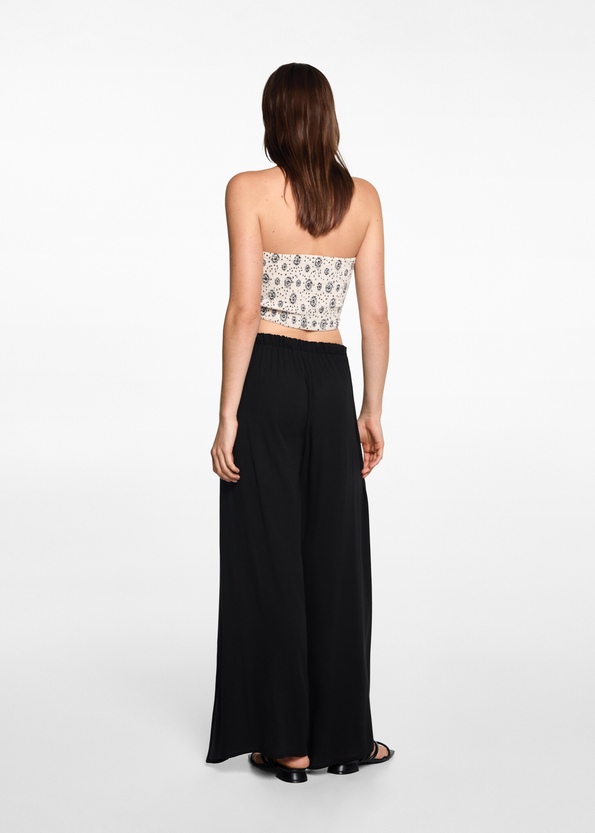 Pantalón palazzo aberturas - Reverso del artículo, Negro. Ref: 77090643-00.