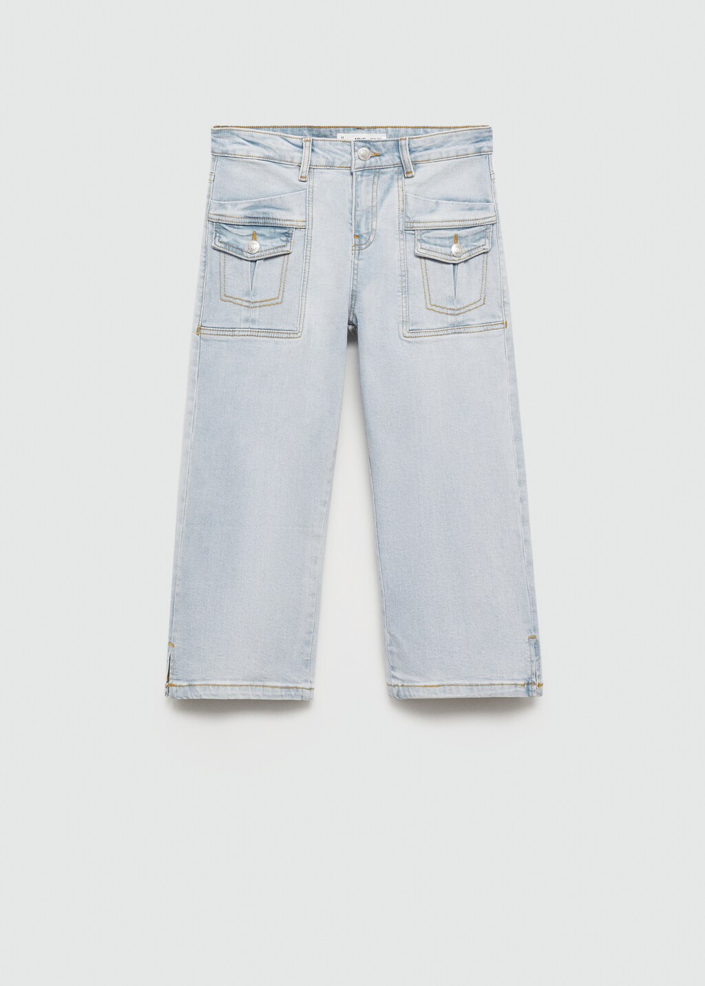 MANGO Straight fit capri jeans blue 4 Woman