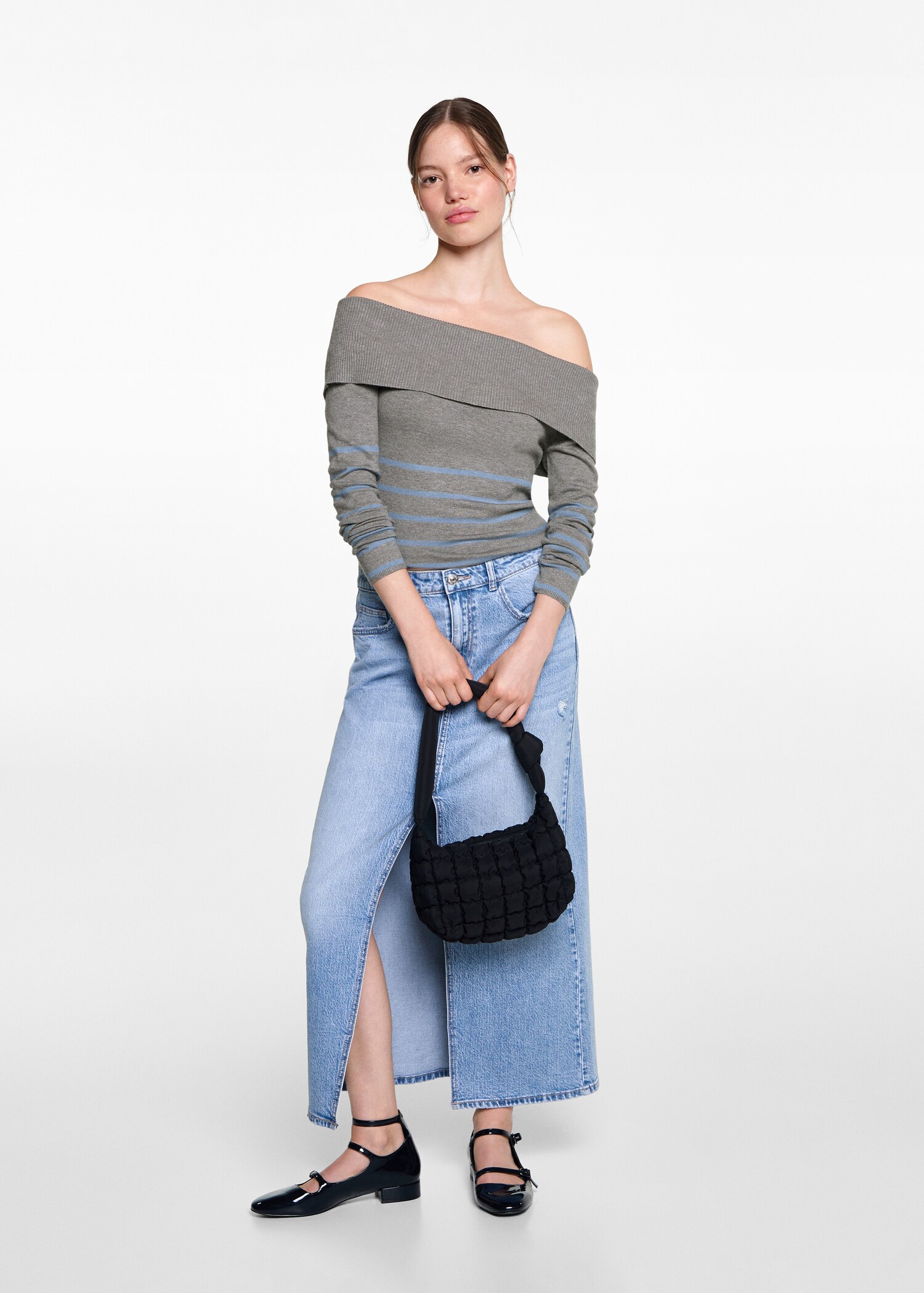 Yırtmaçlı denim etek - Ürün detayı 2
