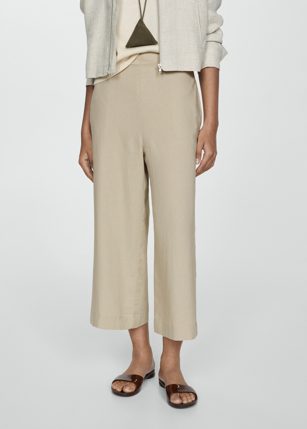 Mango Wideleg-Leinenhose